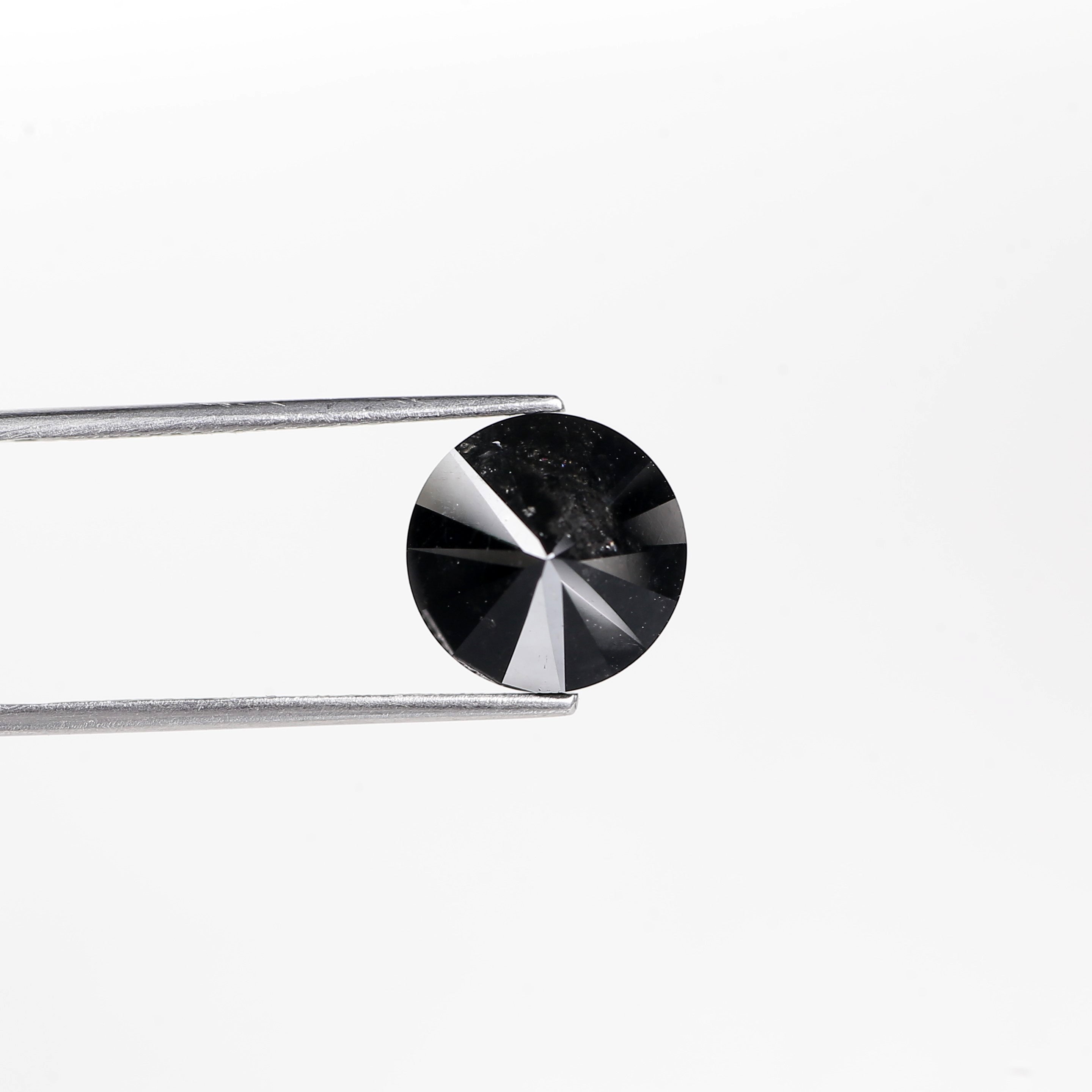 6.11 Carat Natural Round Cut Black Diamond 10.80 MM