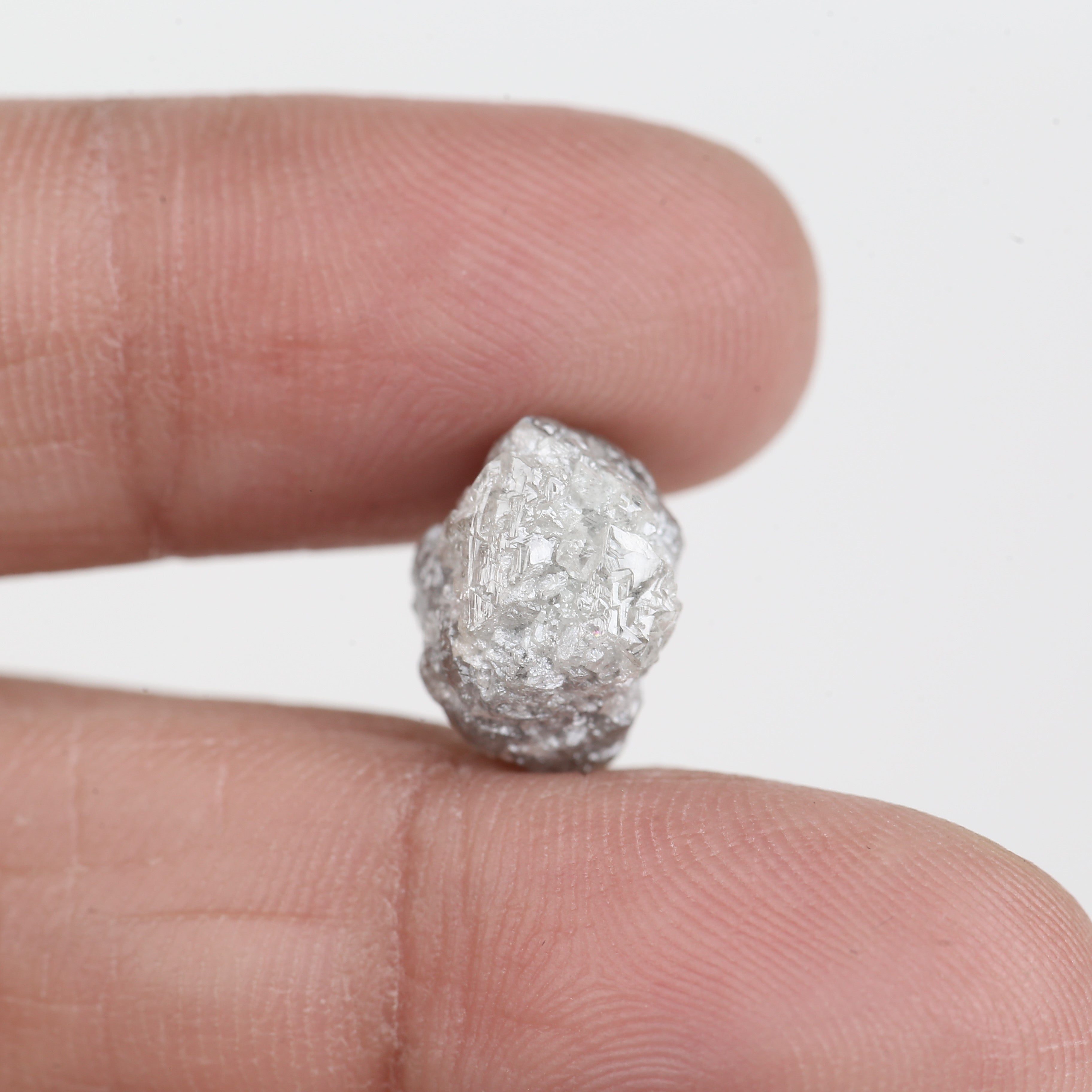 8.29 Carat Natural Rough Uncut Raw Gray Diamond 12.15 MM