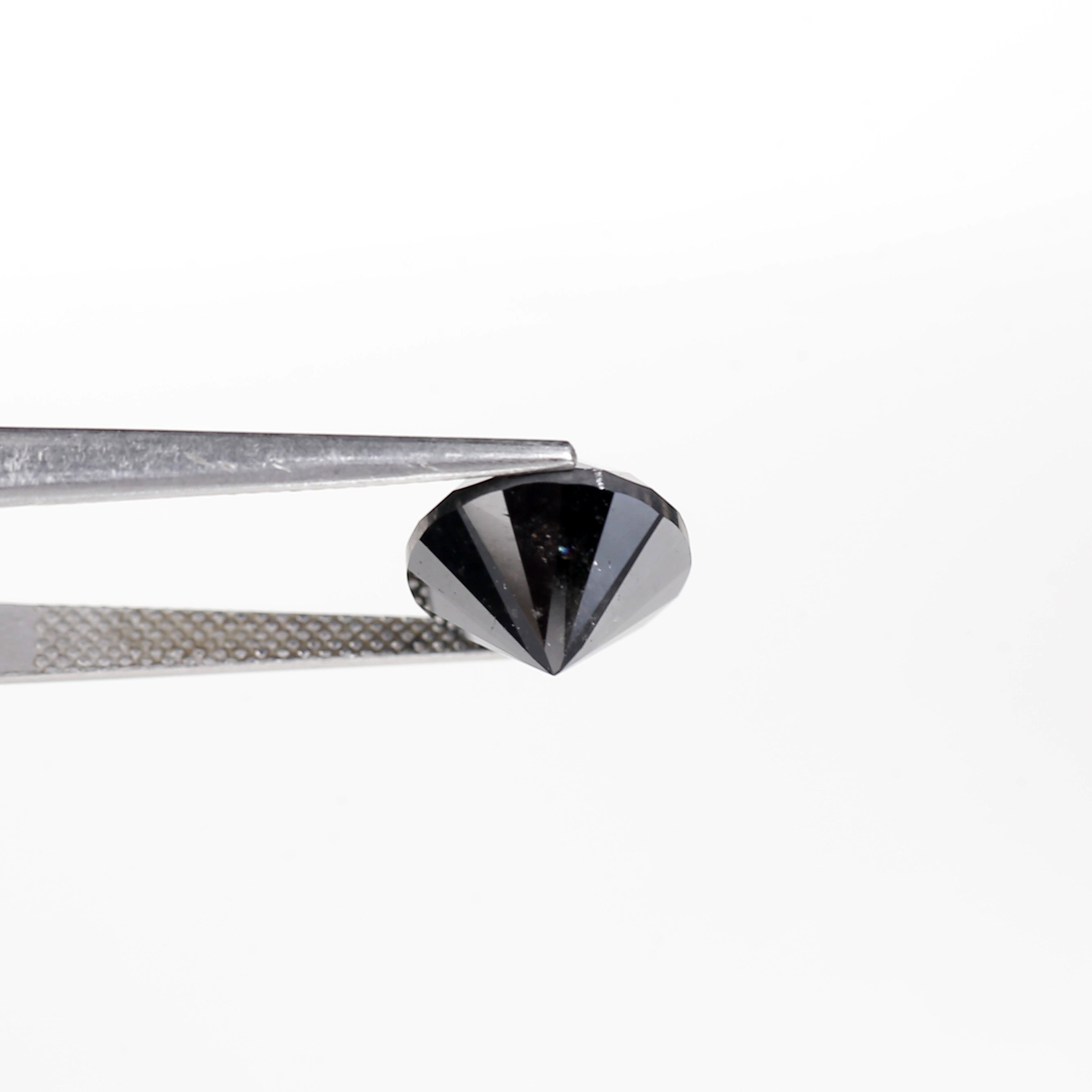 6.11 Carat Natural Round Cut Black Diamond 10.80 MM