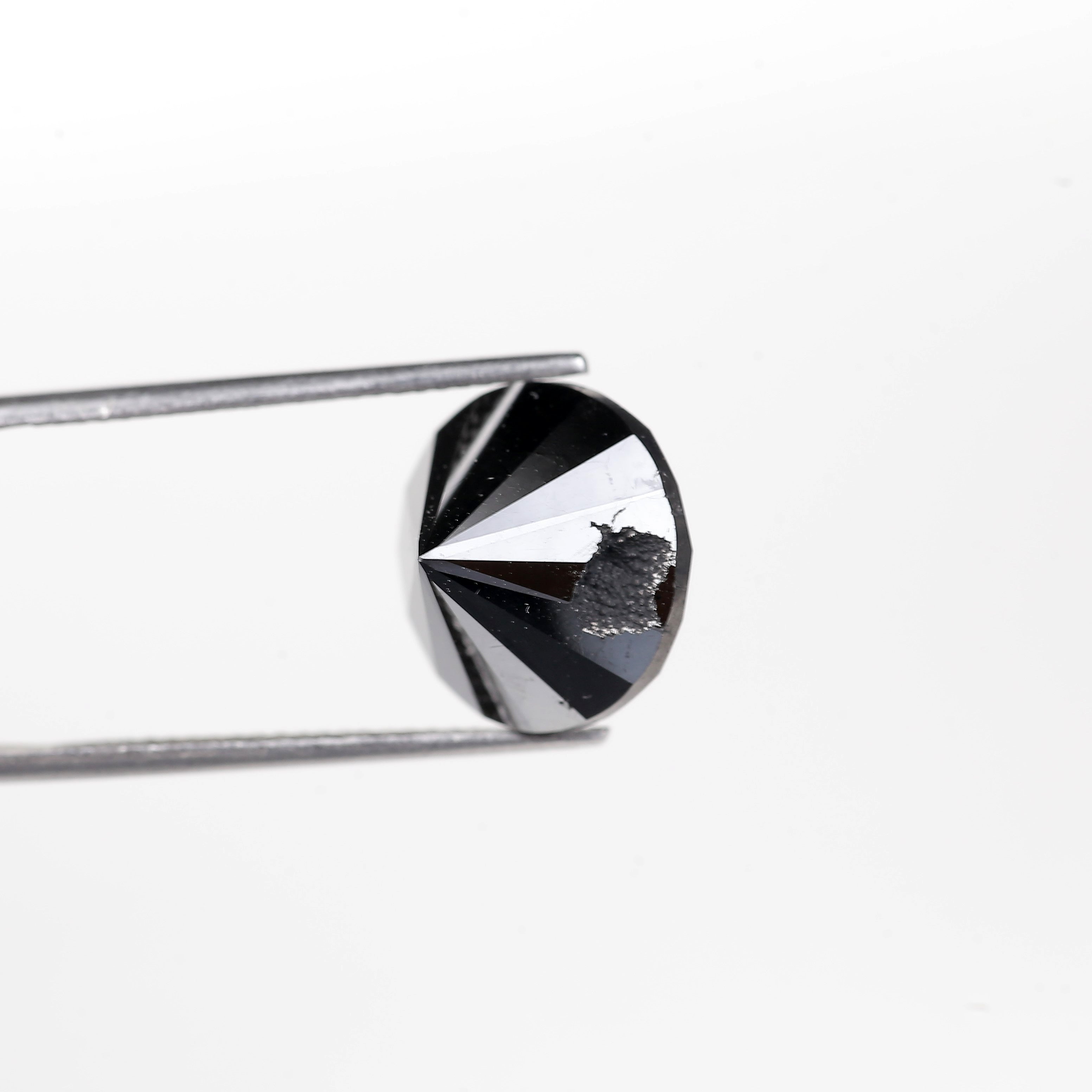 10 Ct Round Diamond Cut Natural Black 12.80 MM