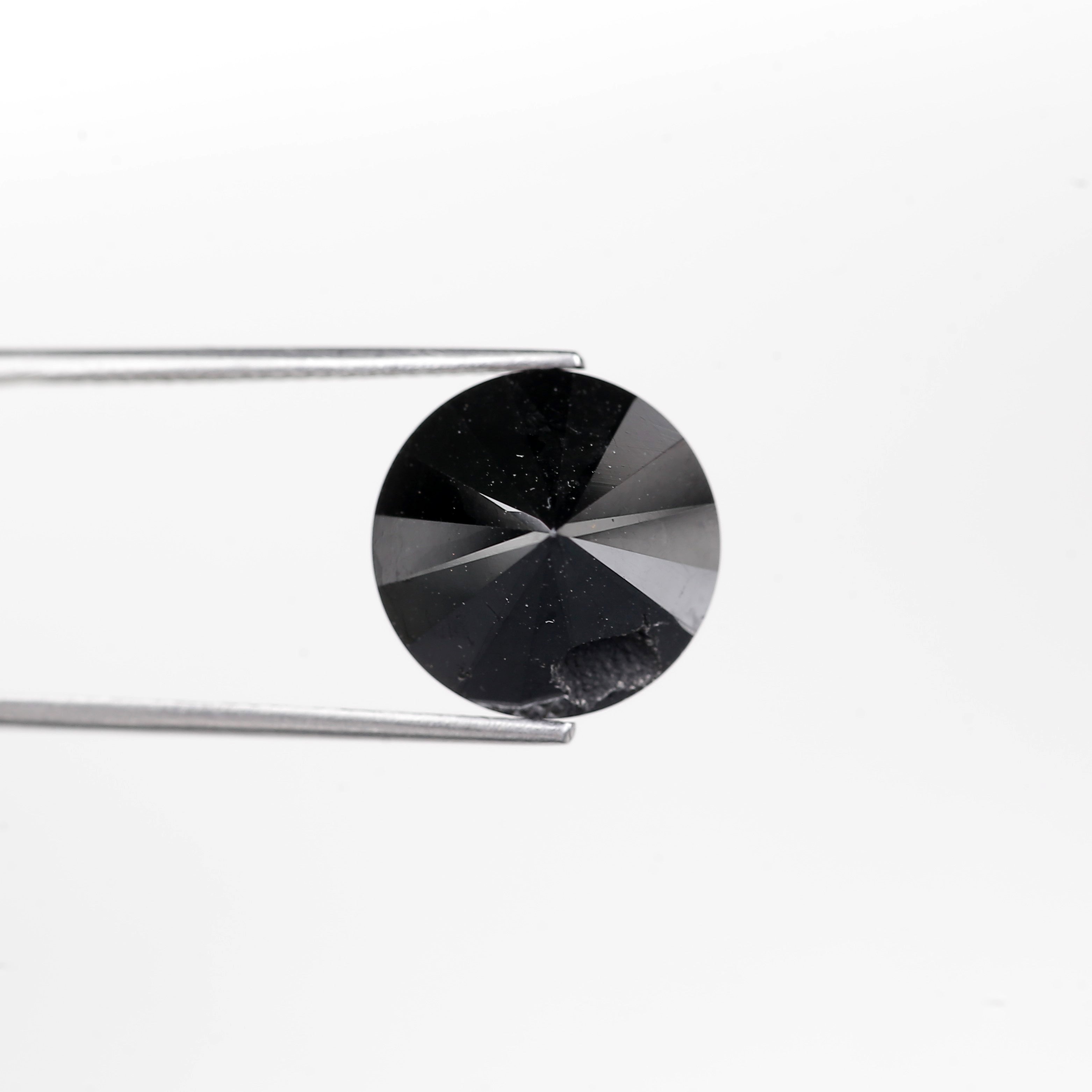 10 Ct Round Diamond Cut Natural Black 12.80 MM