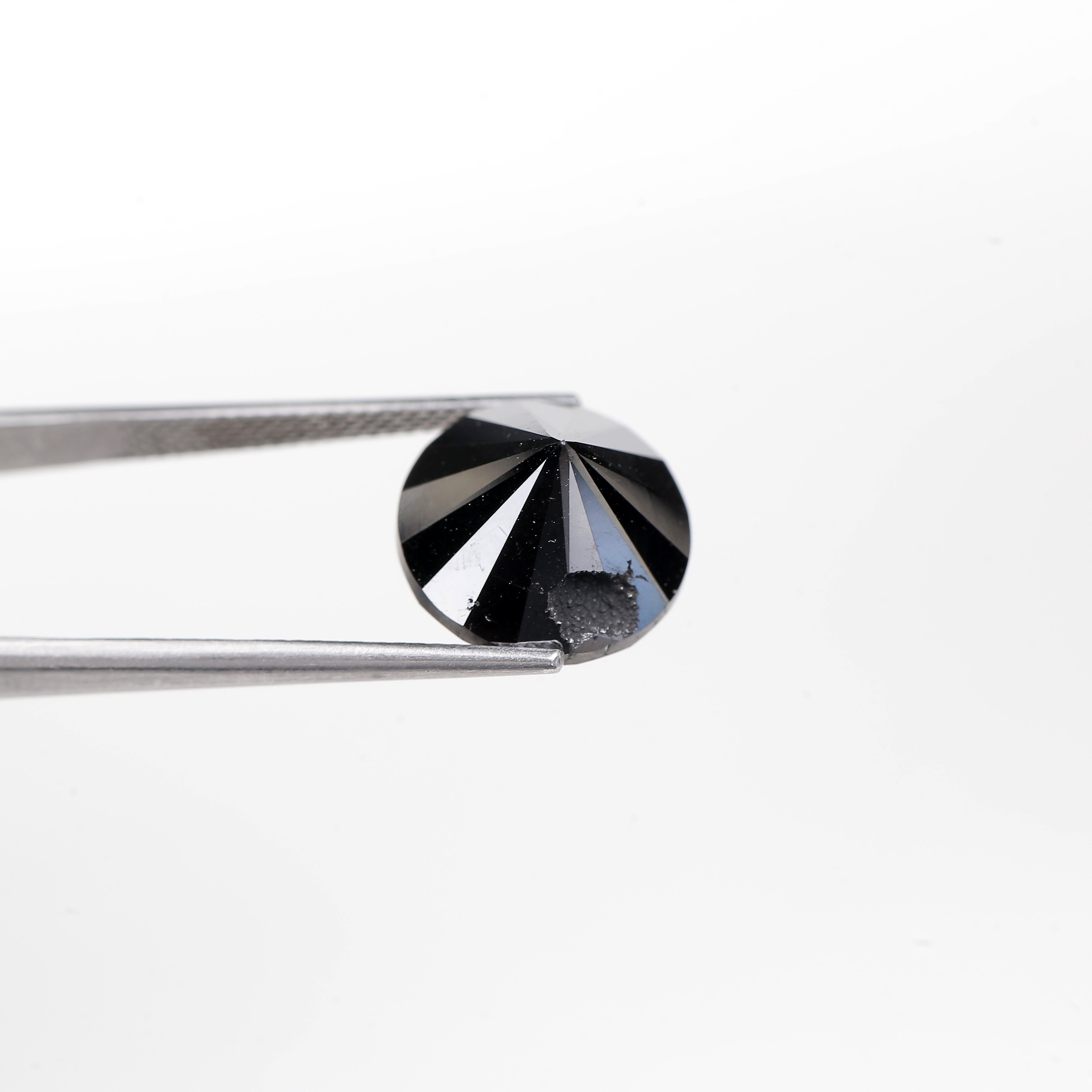10 Ct Round Diamond Cut Natural Black 12.80 MM