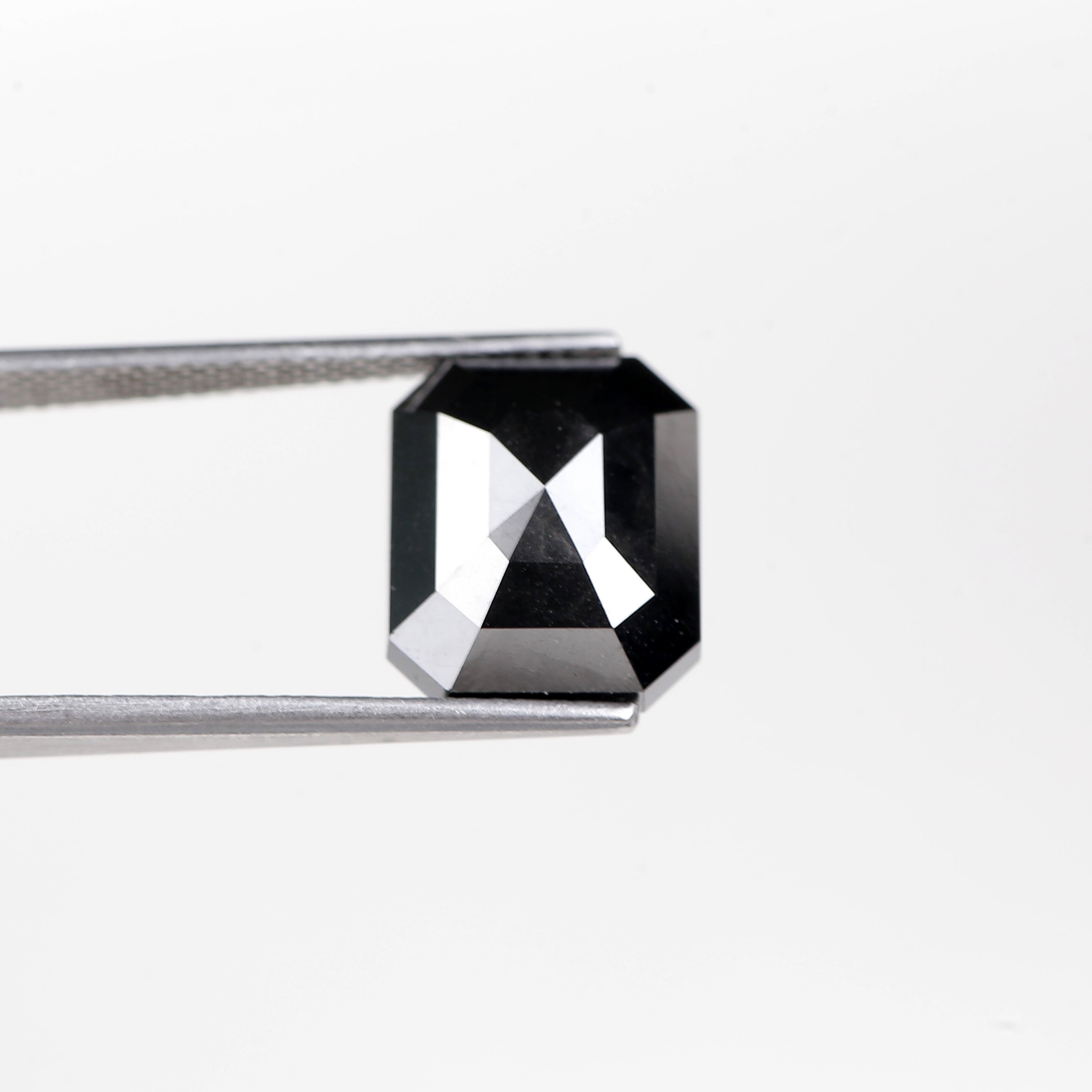 7 Carat Emerald Cut Black Diamond Natural Loose 12.20 MM