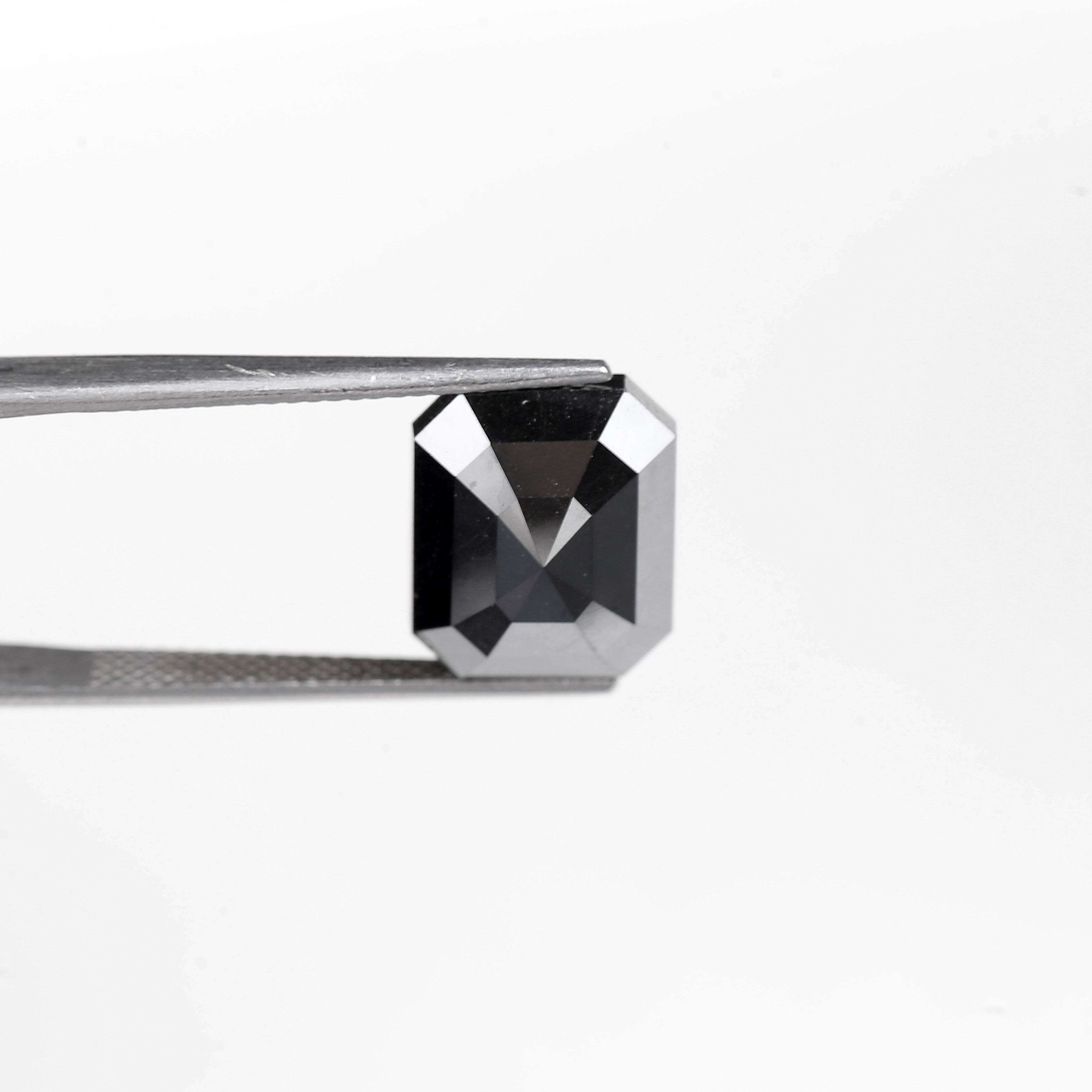 7 Carat Emerald Cut Black Diamond Natural Loose 12.20 MM