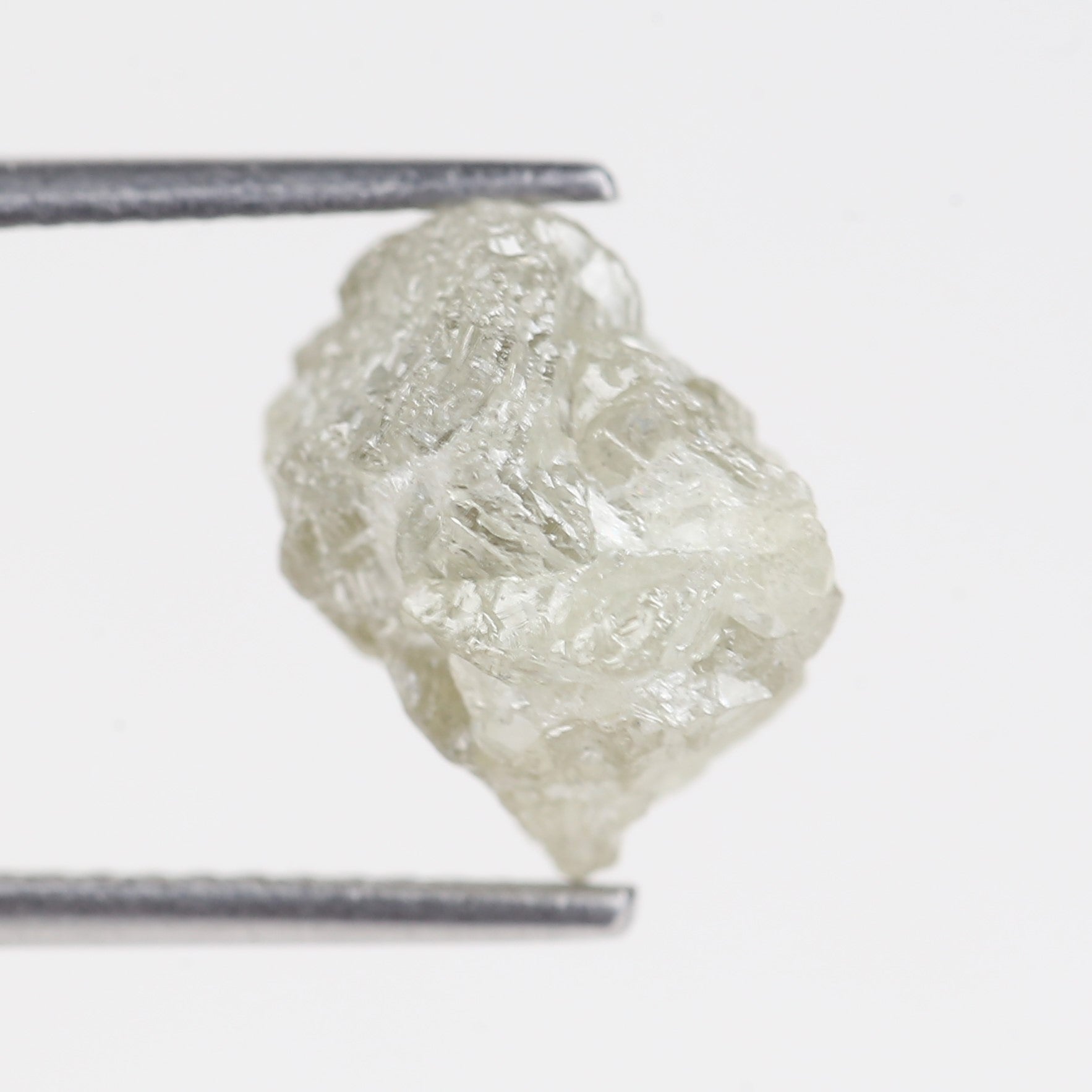 5.42 Carat Natural Rough White Gray Diamond 10.86 MM