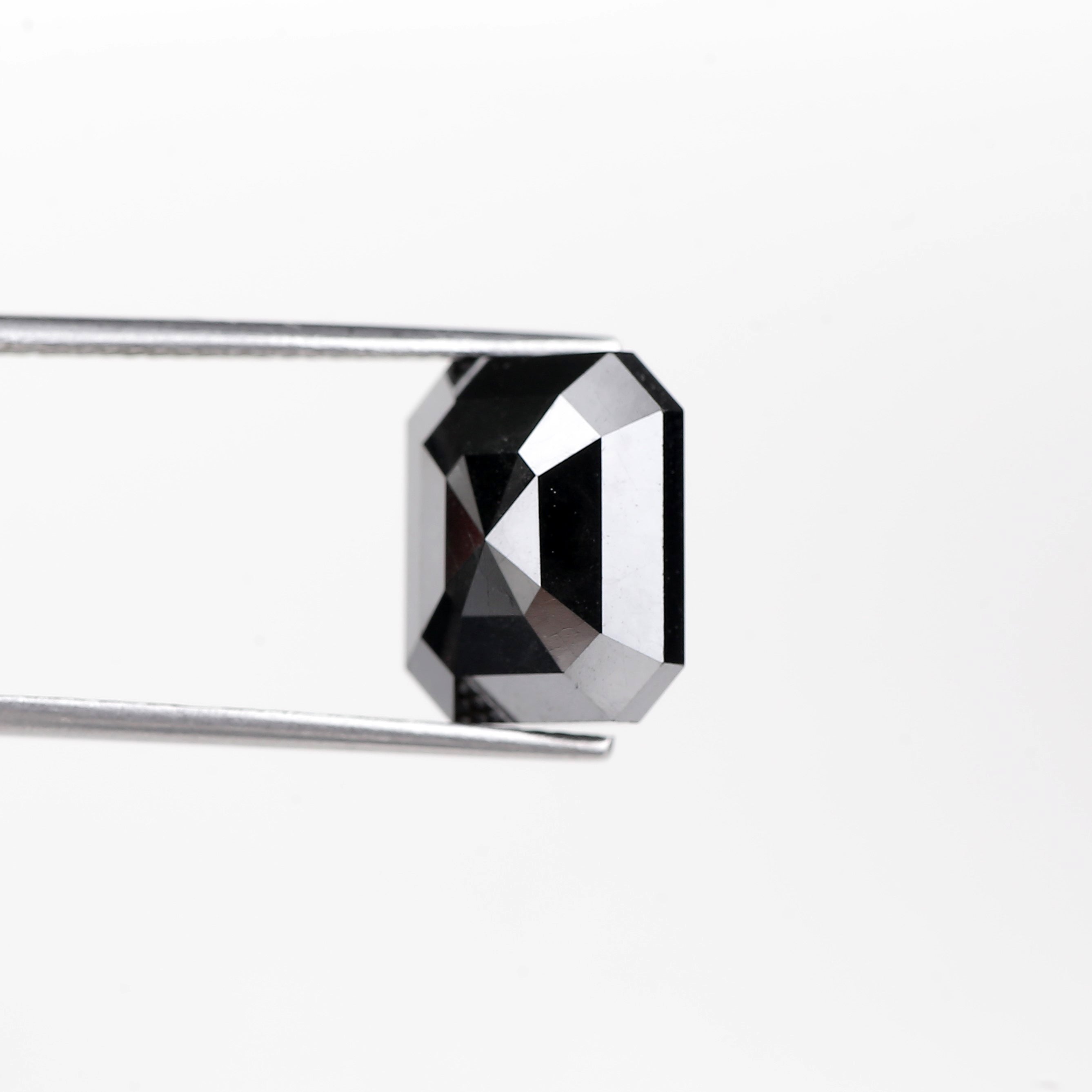 7 Carat Emerald Cut Black Diamond Natural Loose 12.20 MM
