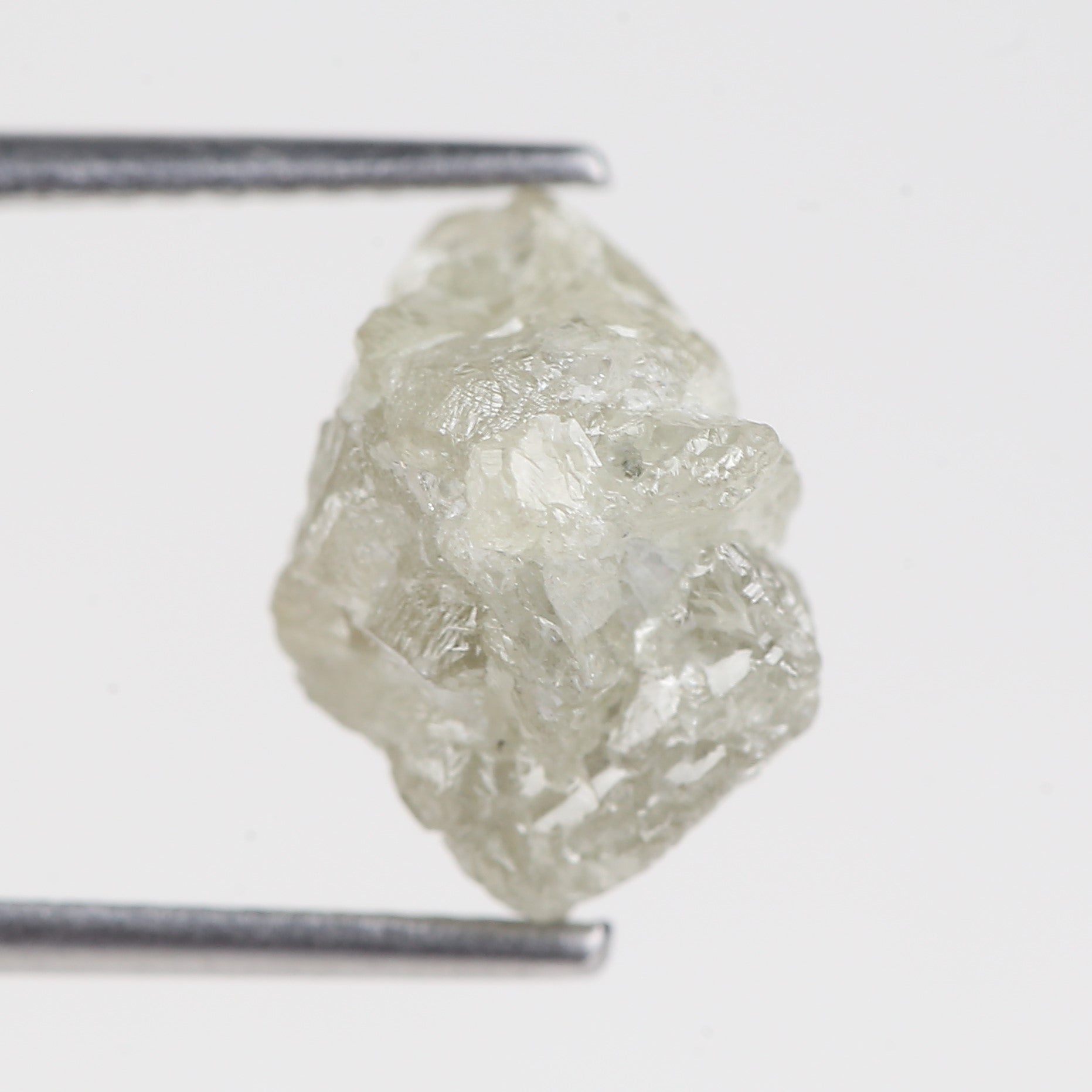 5.42 Carat Natural Rough White Gray Diamond 10.86 MM