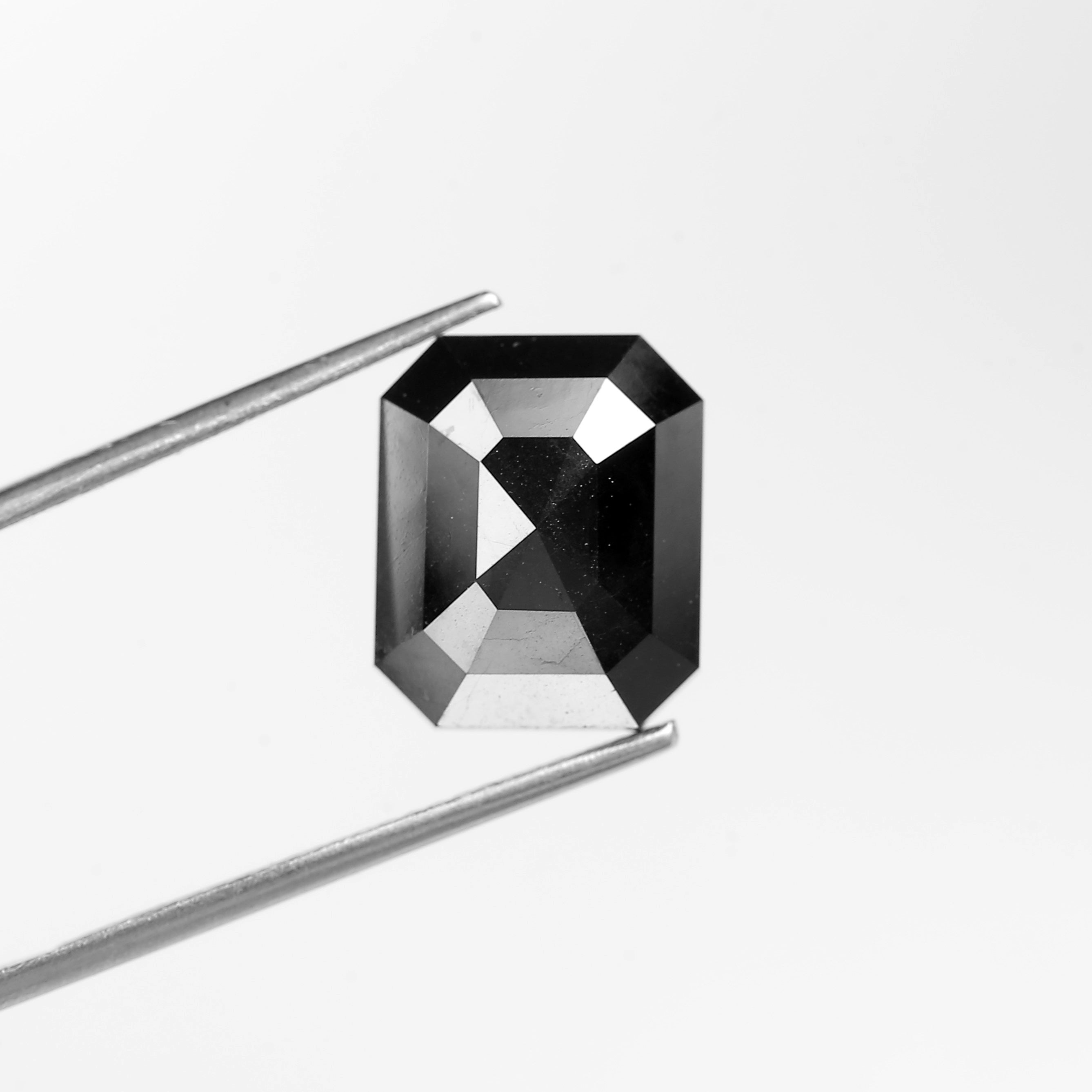 7 Carat Emerald Cut Black Diamond Natural Loose 12.20 MM