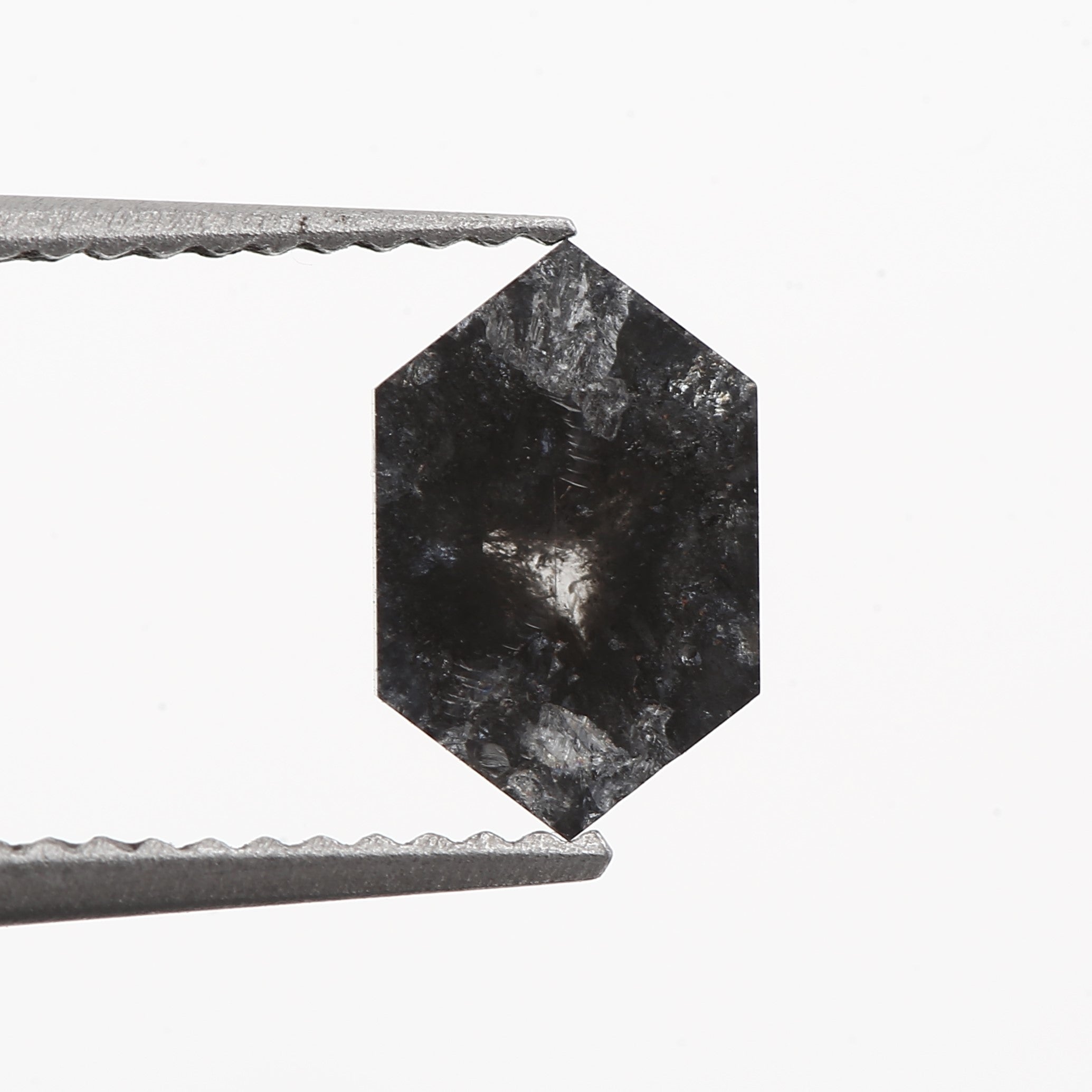 black hexagon shape salt and pepper diamond