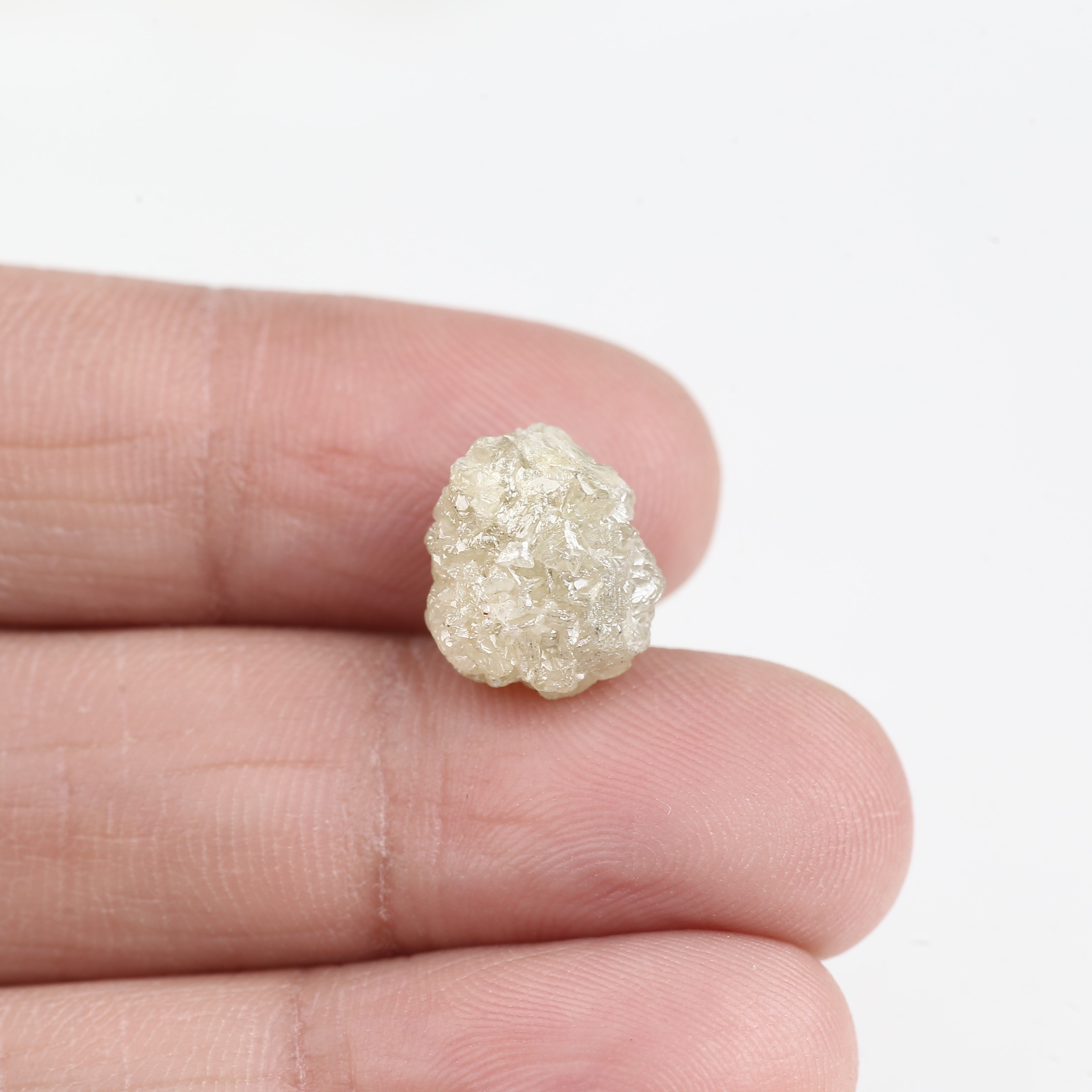 7.24 Carat Natural Snow Rough Uncut Raw Diamond 12.05 MM