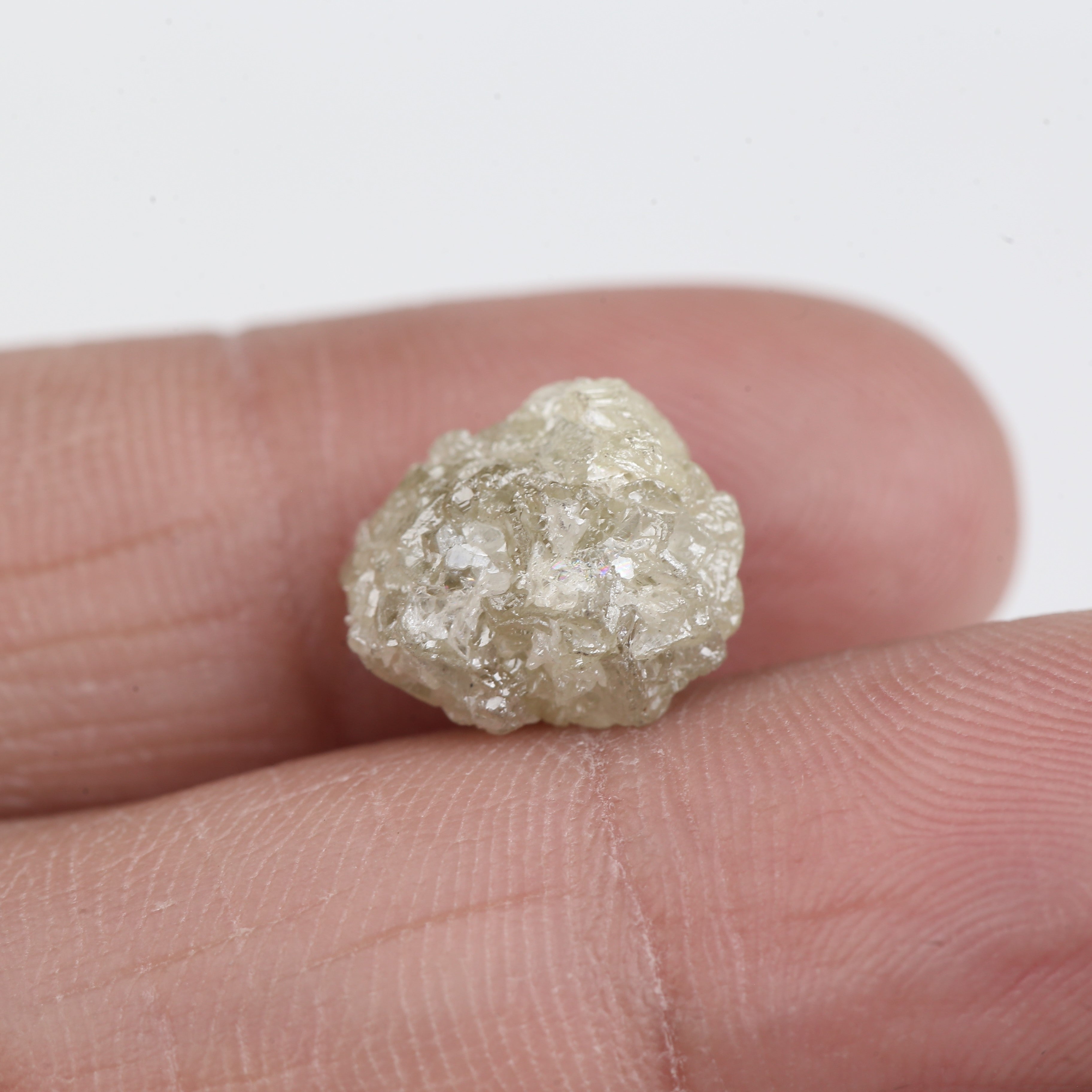 7.24 Carat Natural Snow Rough Uncut Raw Diamond 12.05 MM