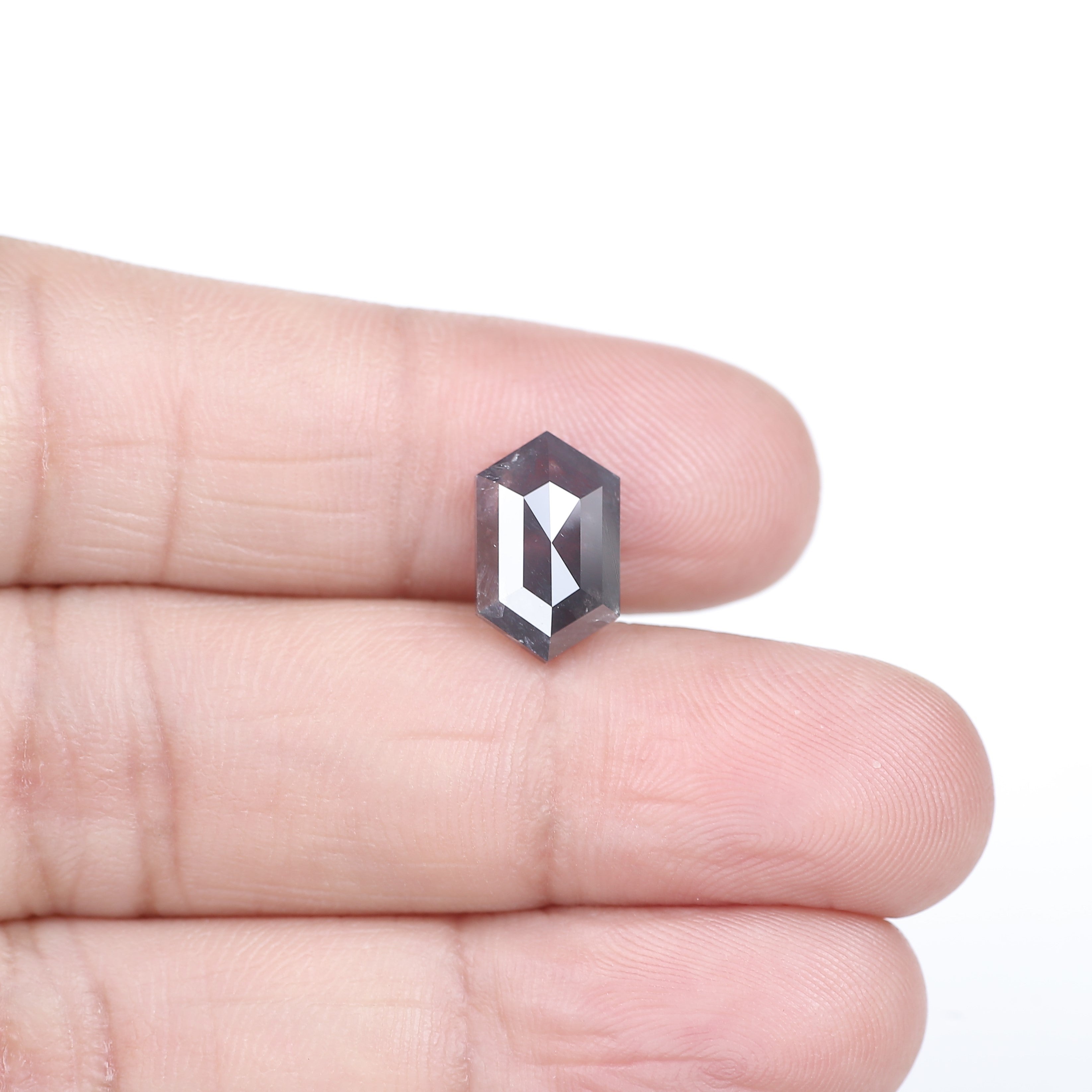 3 Carat Salt and Pepper Diamond Hexagon Purple Natural