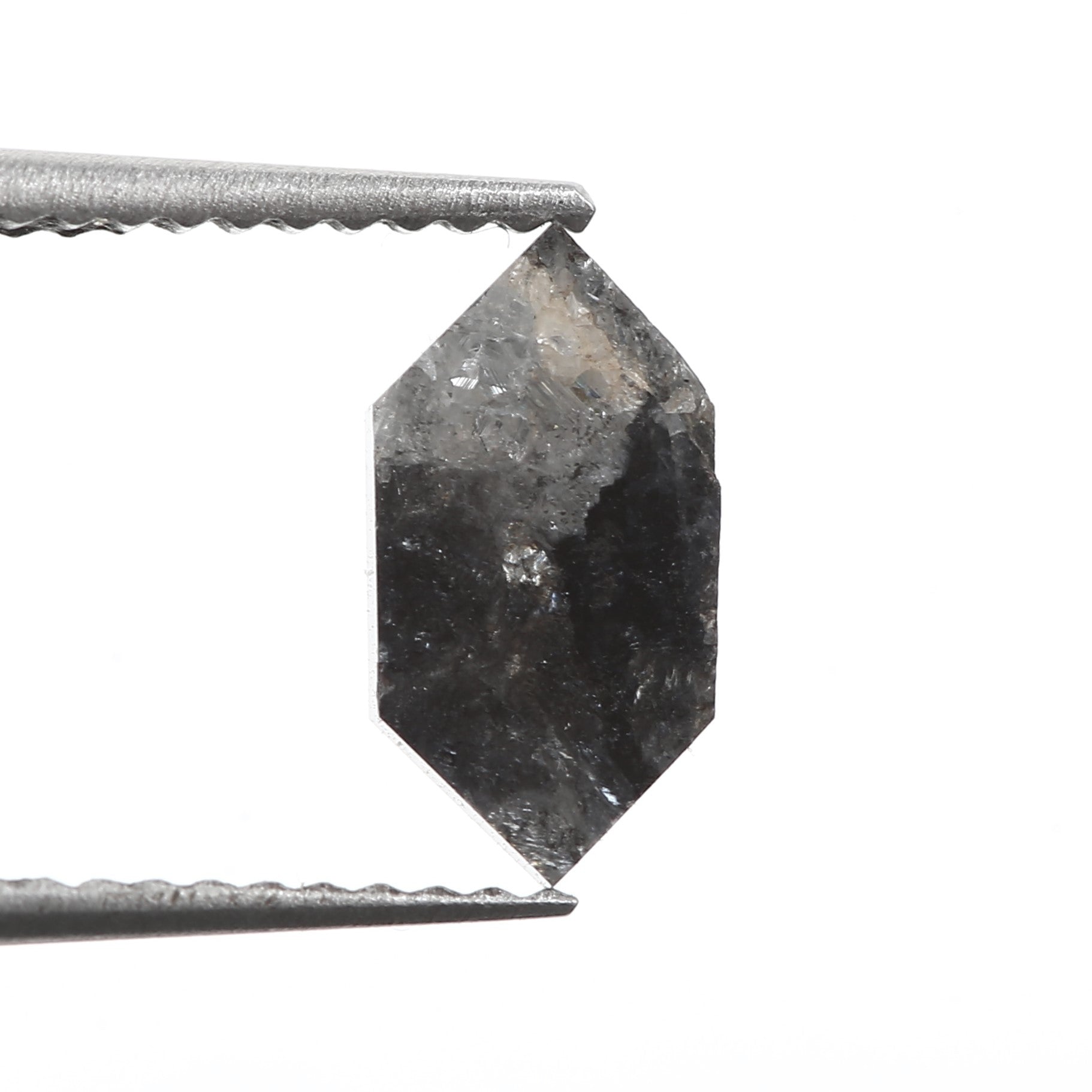 Salt and Pepper Hexagon Shape Black Natural Diamond
