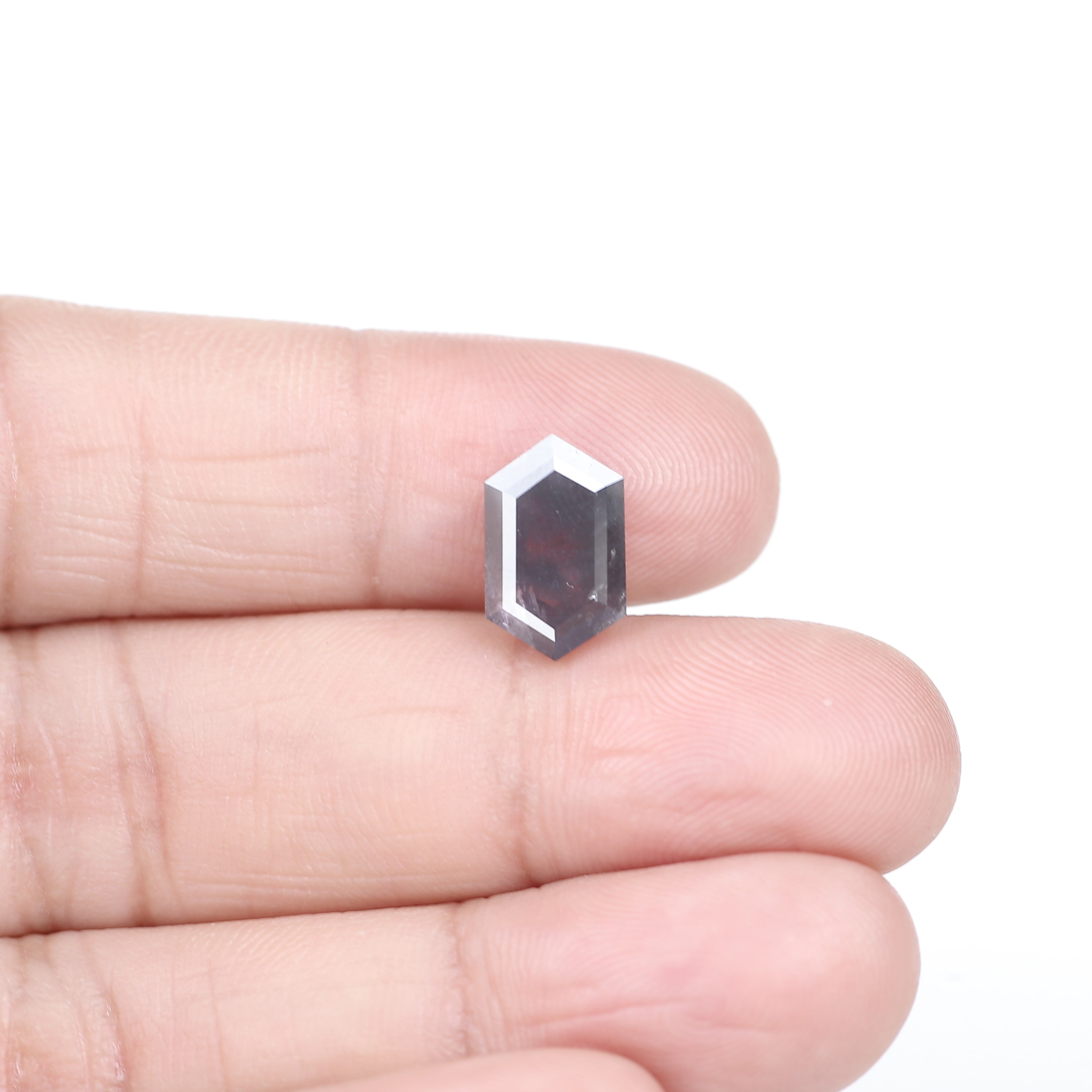 3 Carat Salt and Pepper Diamond Hexagon Purple Natural
