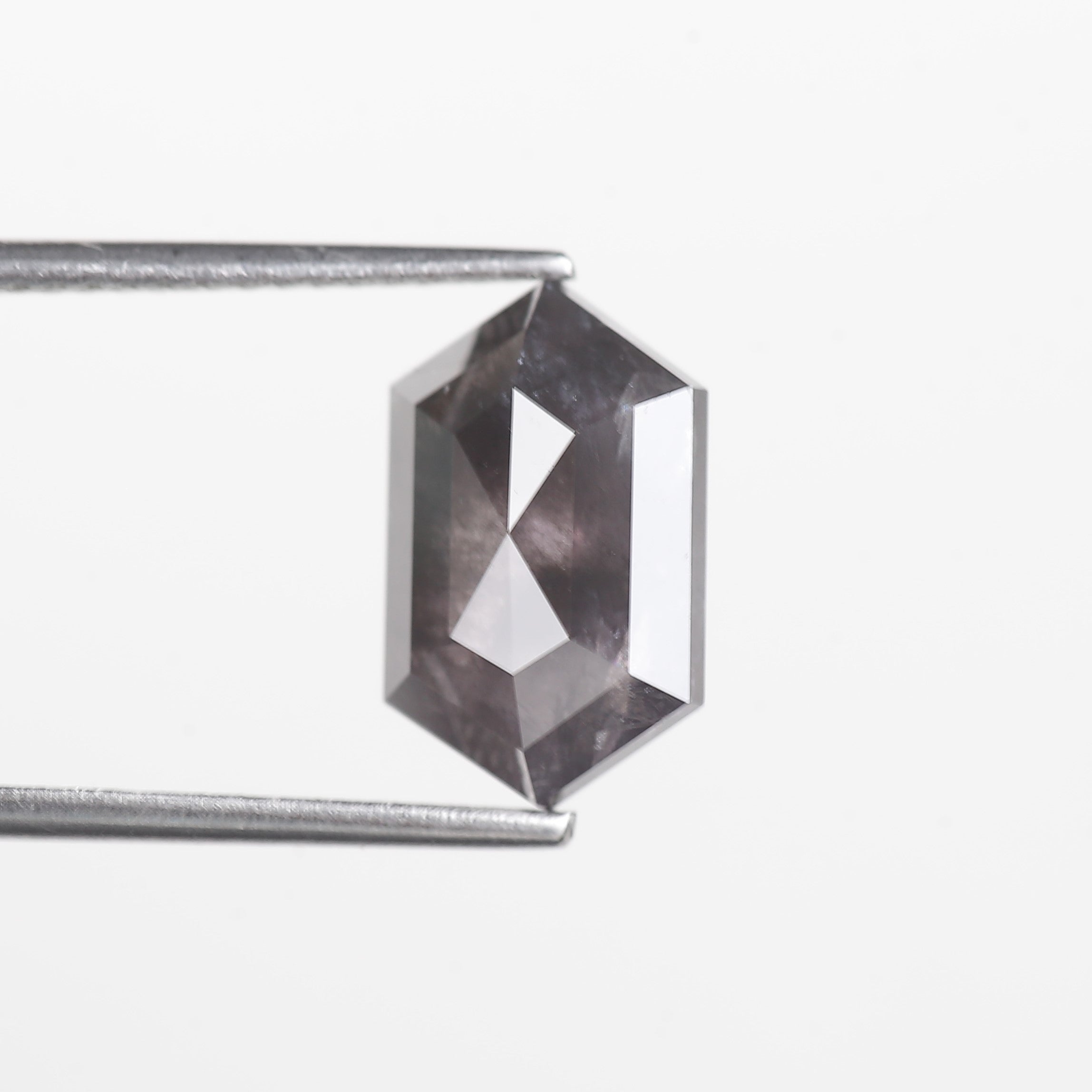 3 Carat Salt and Pepper Diamond Hexagon Purple Natural