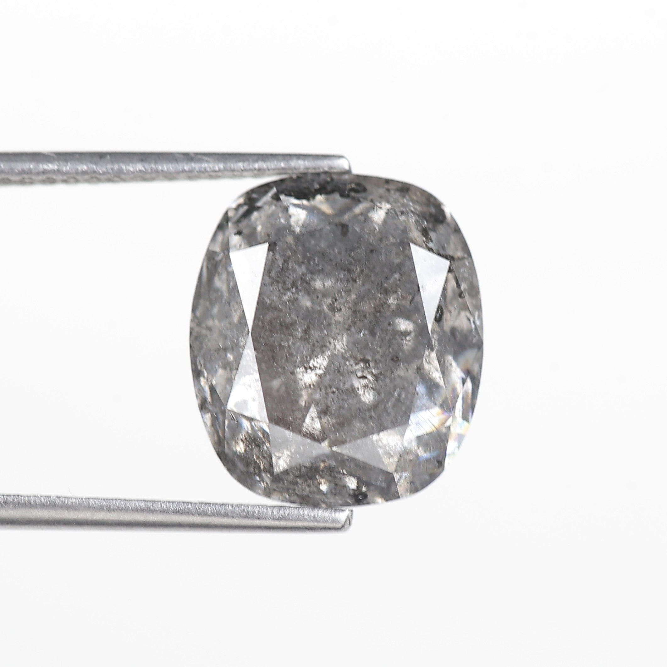 7 Carat Salt and Pepper Diamond Cushion Cut Natural Gray
