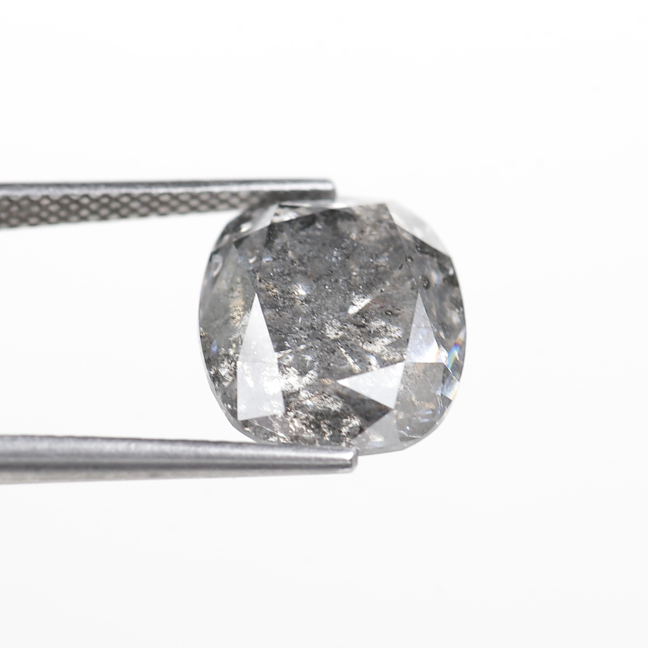 7 Carat Salt and Pepper Diamond Cushion Cut Natural Gray