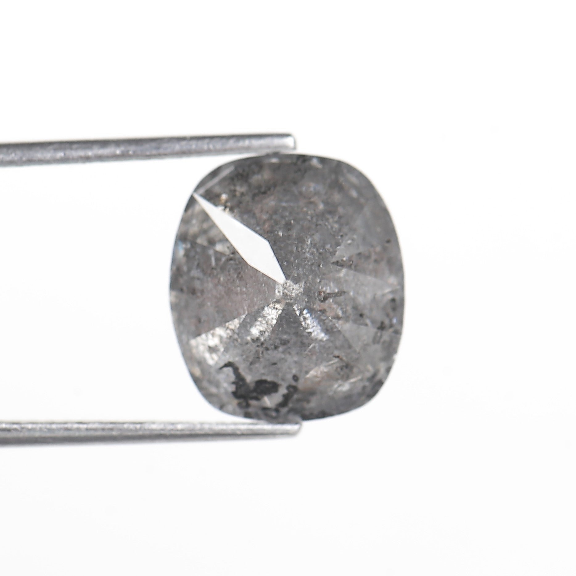 7 Carat Salt and Pepper Diamond Cushion Cut Natural Gray