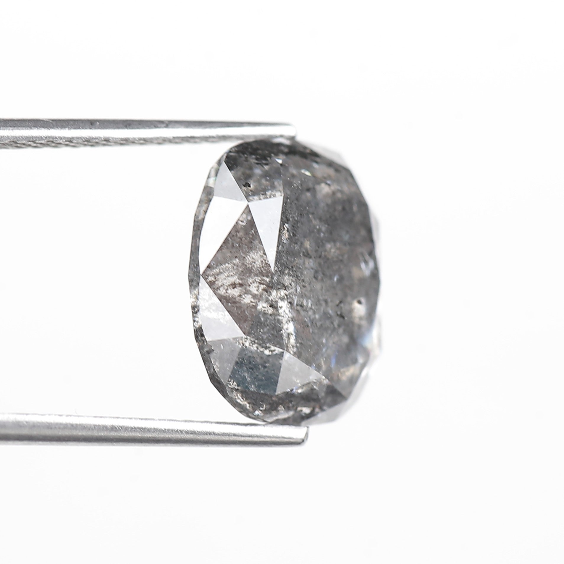 7 Carat Salt and Pepper Diamond Cushion Cut Natural Gray