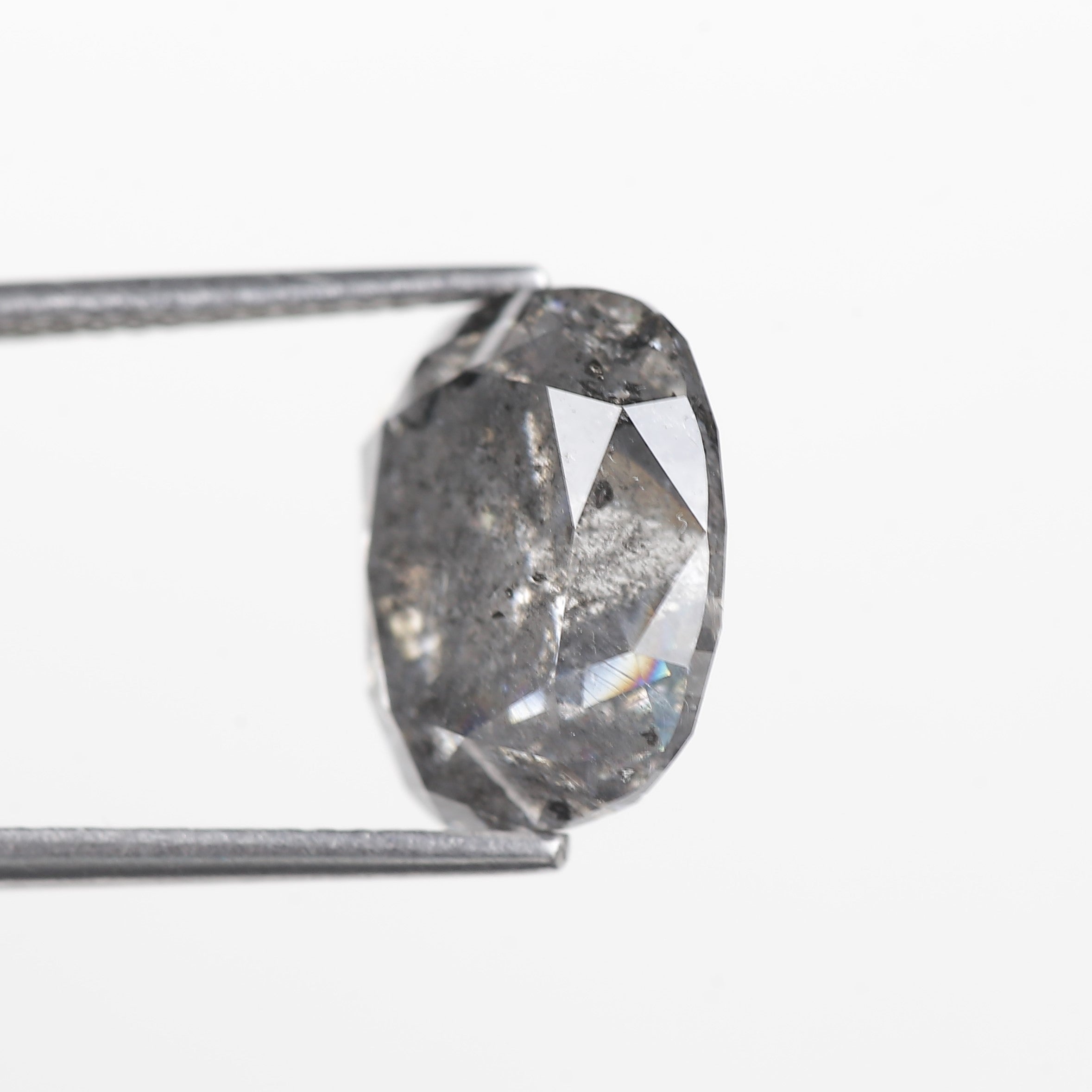 7 Carat Salt and Pepper Diamond Cushion Cut Natural Gray