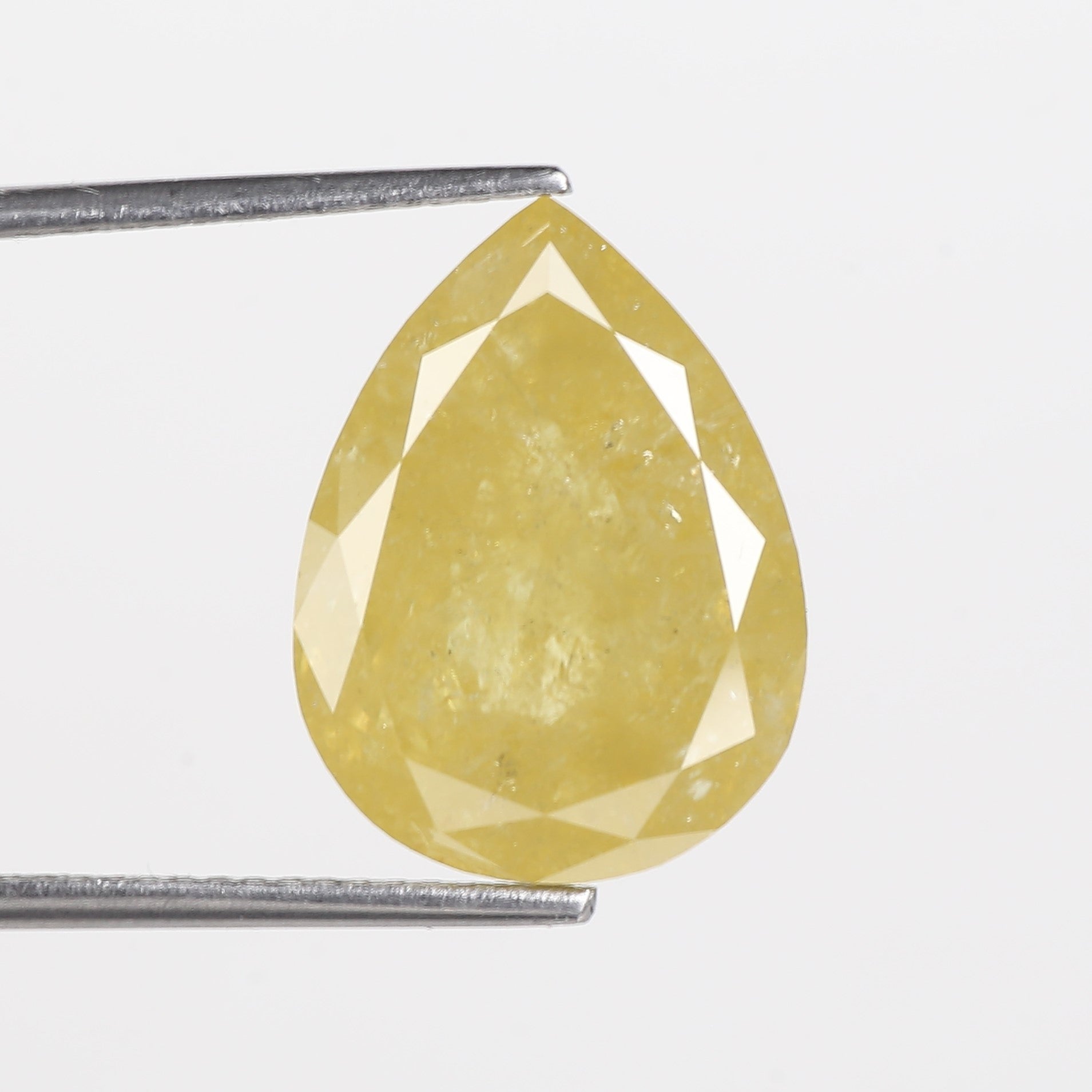 9 Carat Pear Diamond Natural Vivid Yellow For Engagement Ring