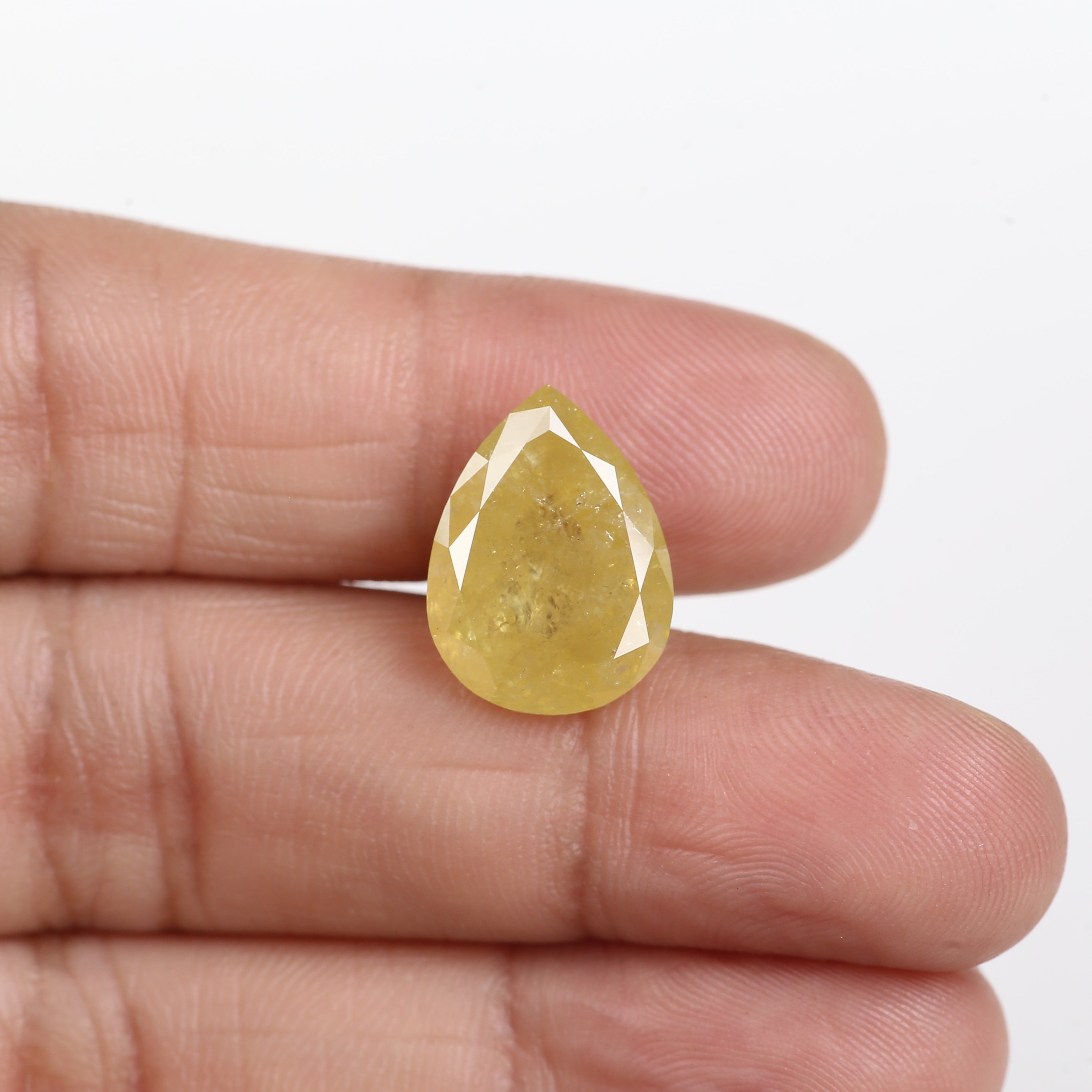 9 Carat Pear Diamond Natural Vivid Yellow For Engagement Ring