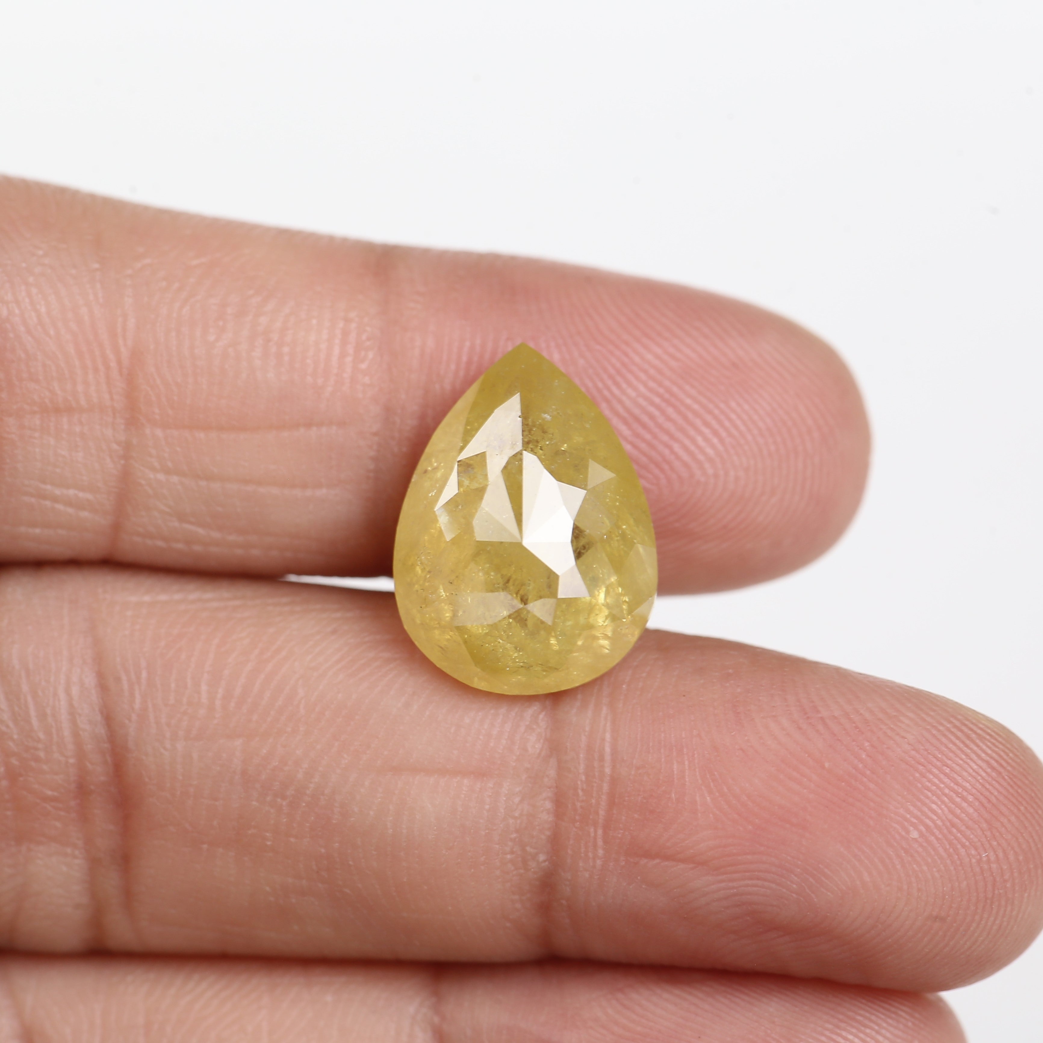 9 Carat Pear Diamond Natural Vivid Yellow For Engagement Ring