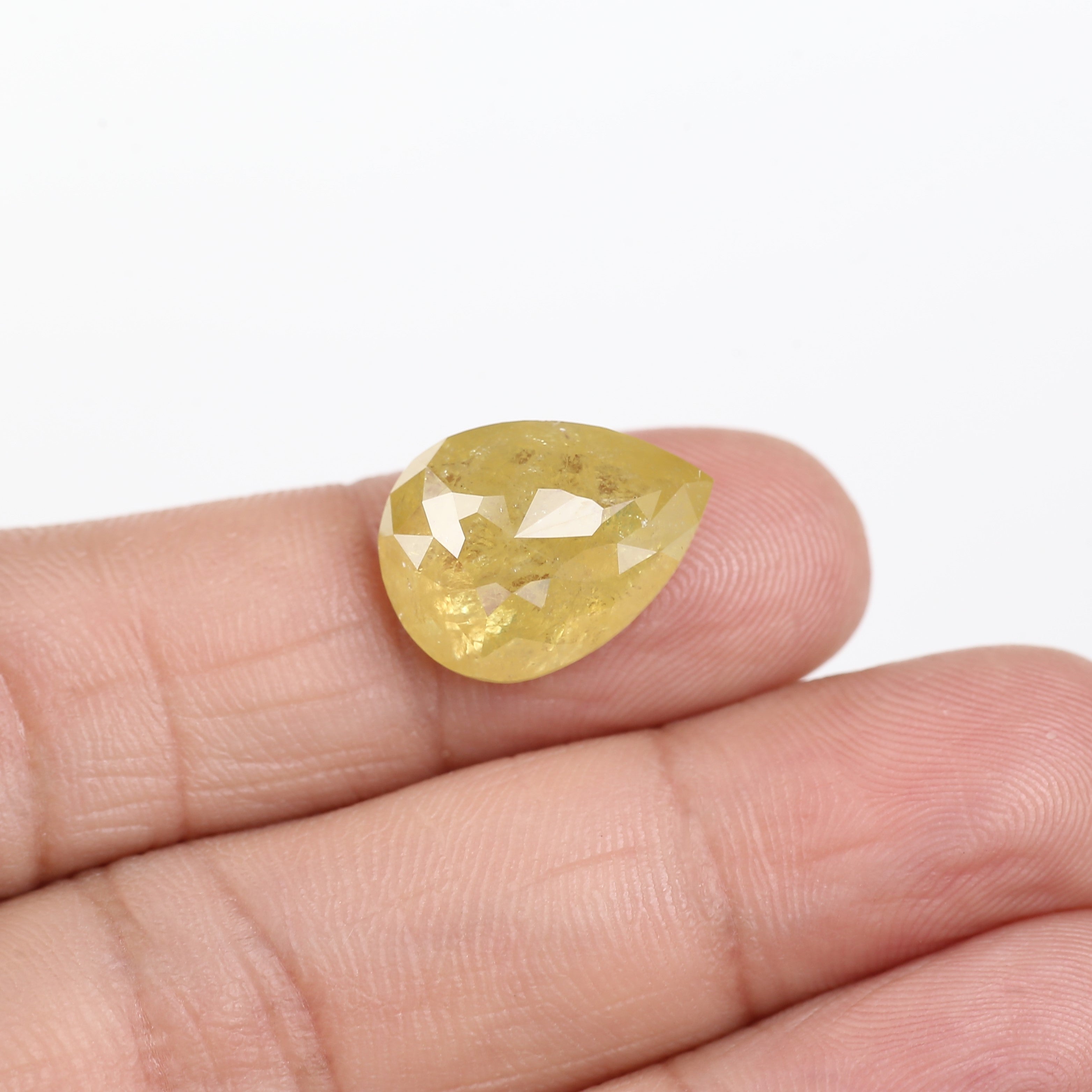 9 Carat Pear Diamond Natural Vivid Yellow For Engagement Ring