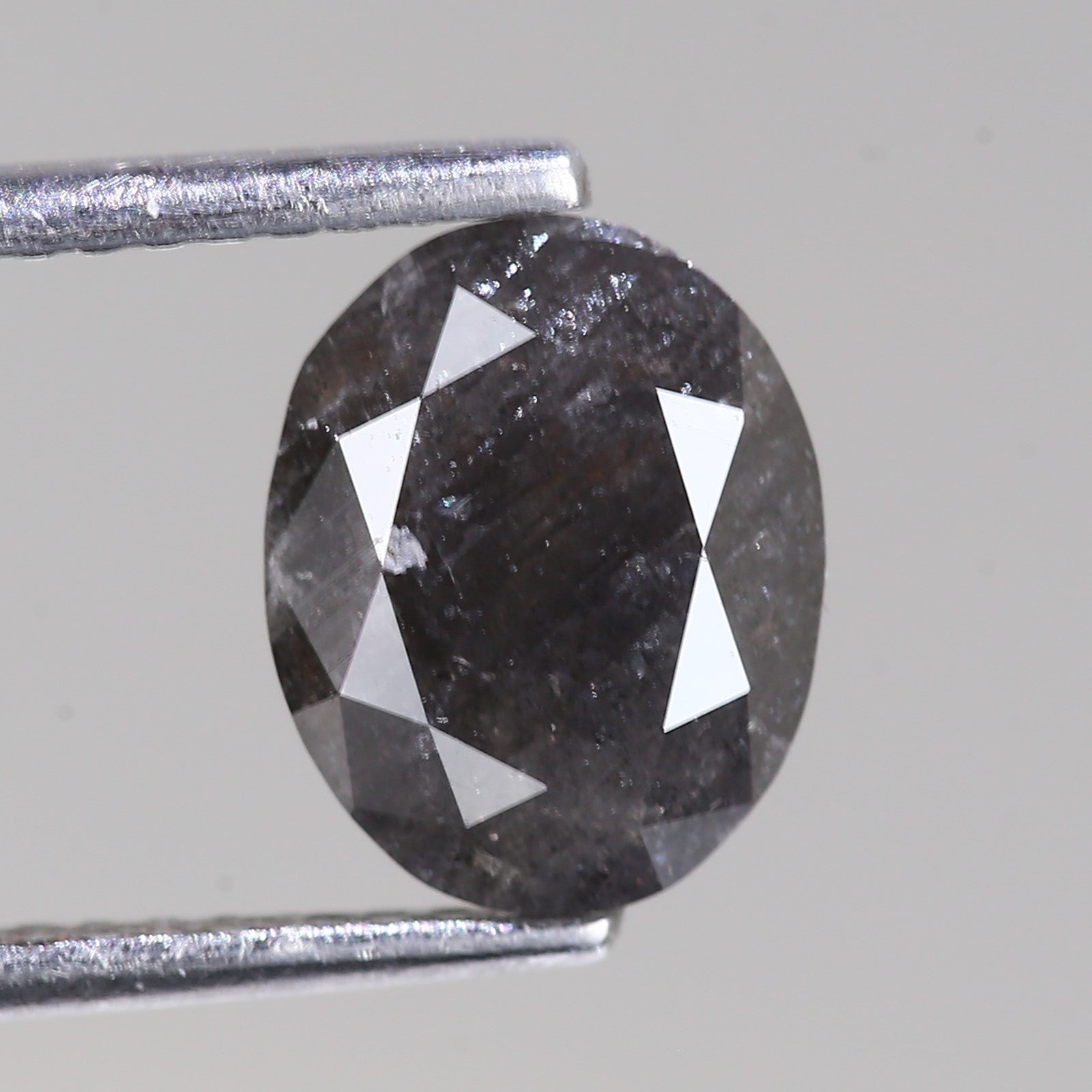 1.53 Carat Natural Oval Cut Loose Black Diamond 8.74 MM