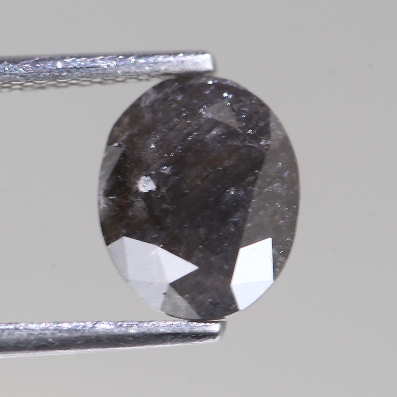 1.53 Carat Natural Oval Cut Loose Black Diamond 8.74 MM