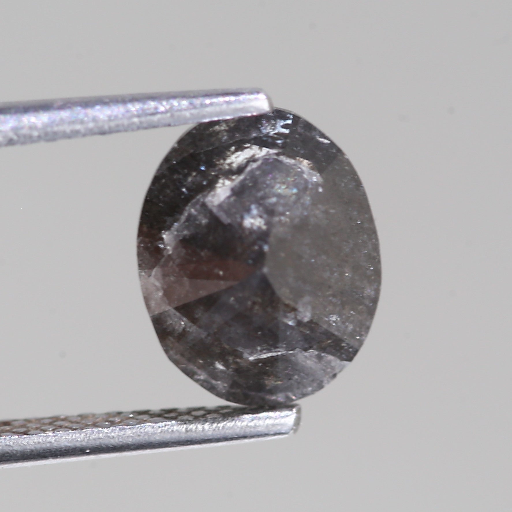1.53 Carat Natural Oval Cut Loose Black Diamond 8.74 MM