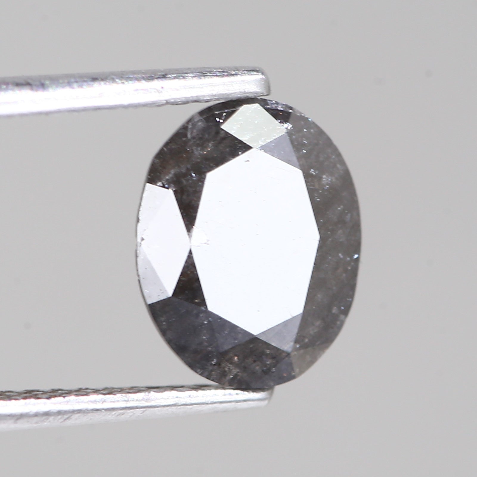 1.53 Carat Natural Oval Cut Loose Black Diamond 8.74 MM