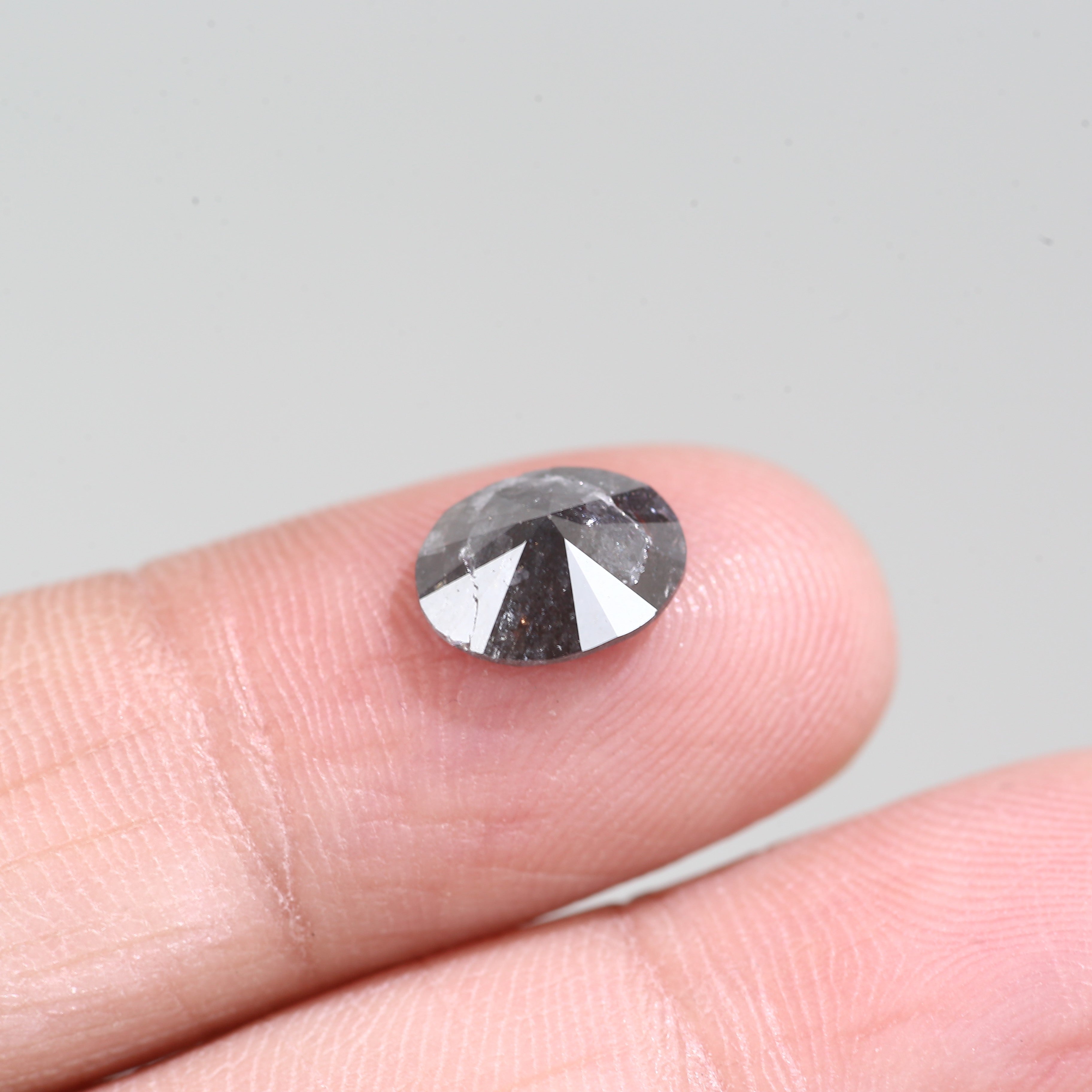 1.53 Carat Natural Oval Cut Loose Black Diamond 8.74 MM