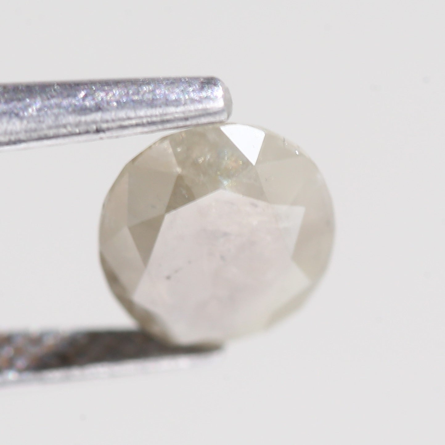 1.23 Carat Natural Oval Cut Light Grey Diamond 8.10 MM