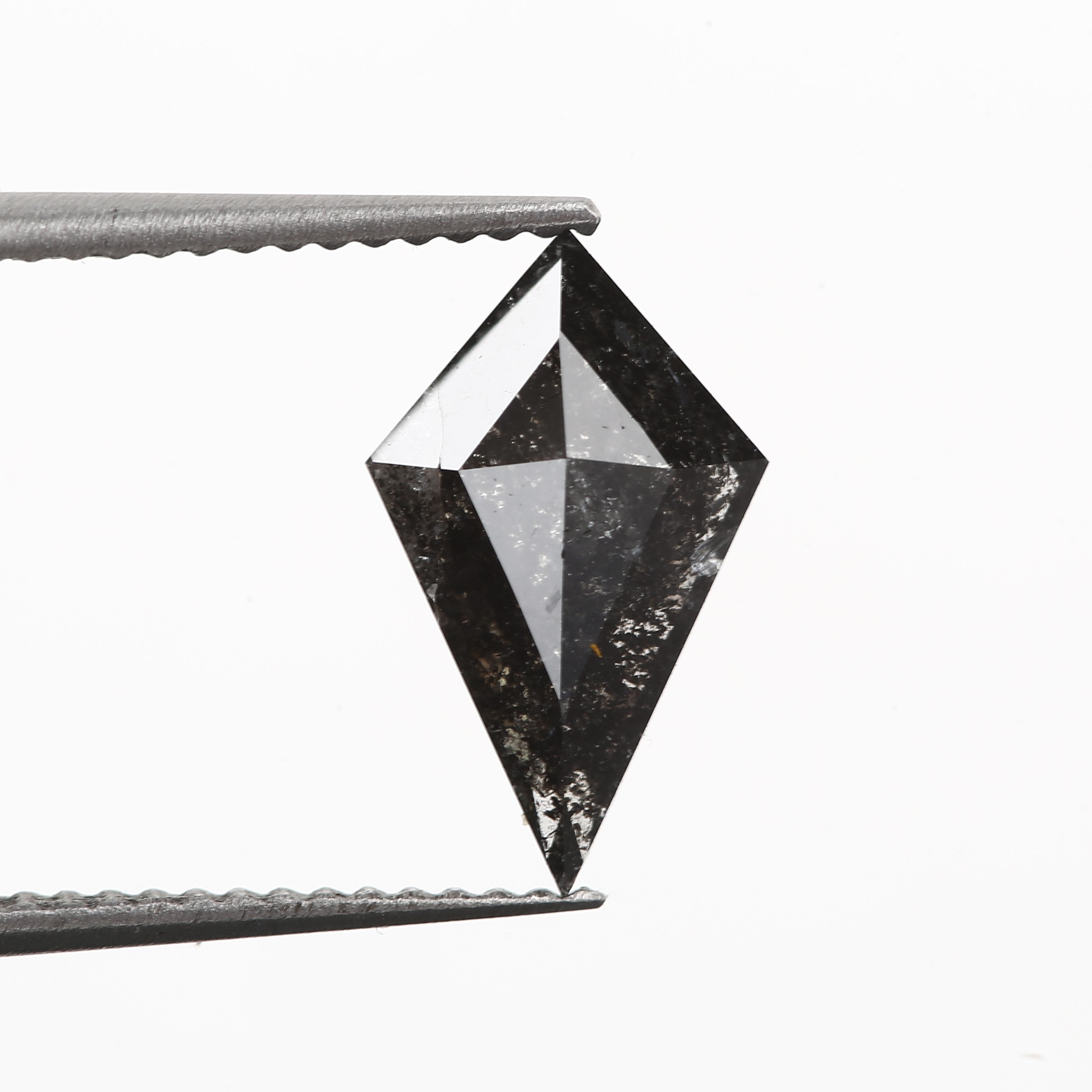 salt and pepper kite diamond engagement ring custom