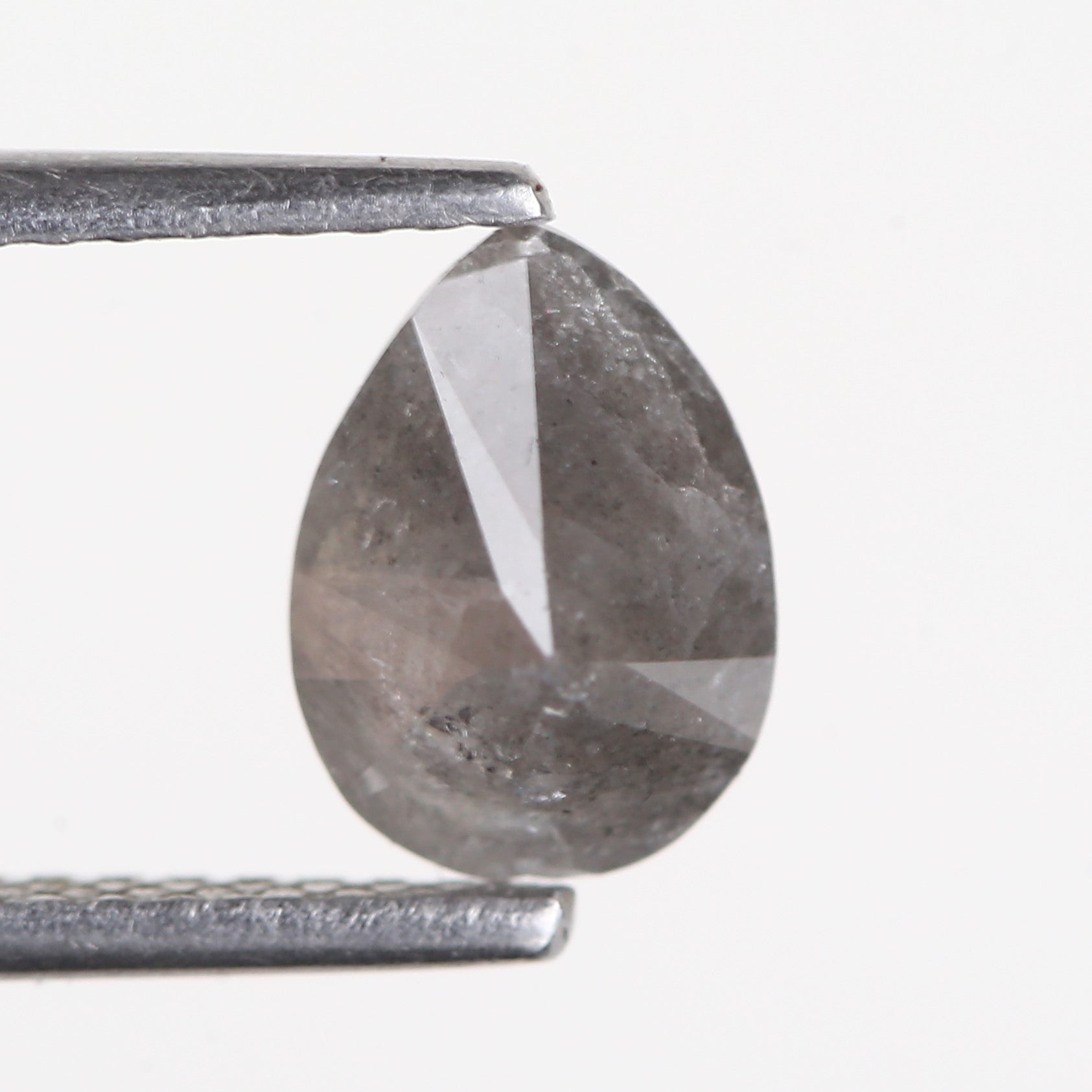 1.06 Carat Natural Salt And Pepper Diamond Pear Gray Diamond 7.84 MM