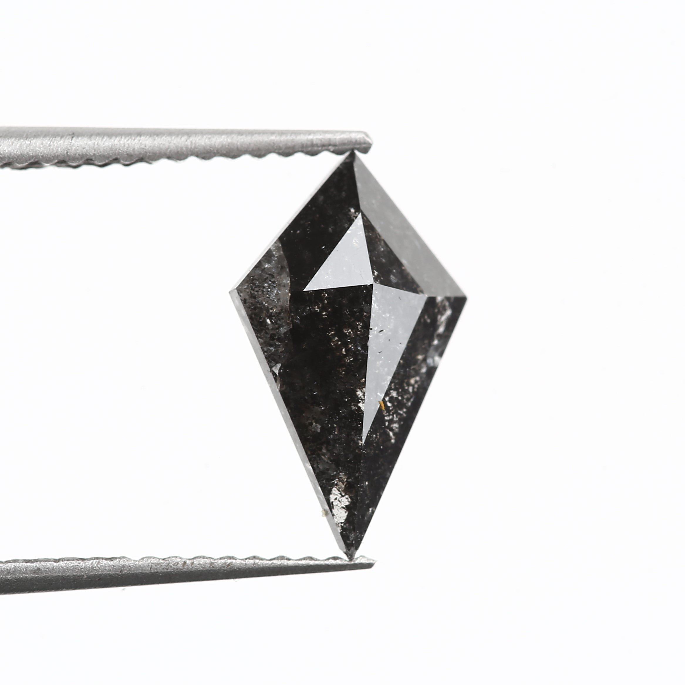 salt and pepper kite diamond engagement ring custom