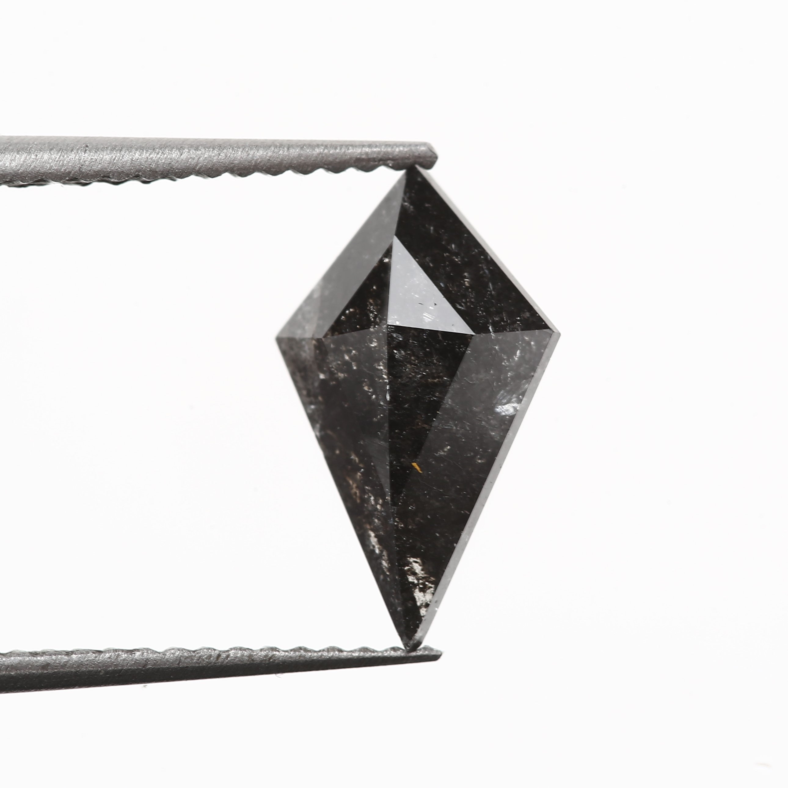 black salt and pepper kite diamond engagement ring custom