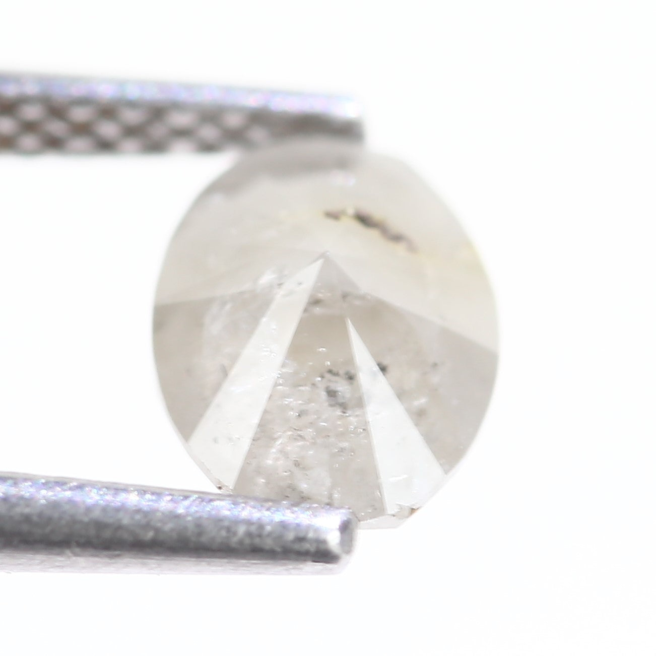 1 Carat Natural Salt And Pepper Oval Gray Diamond 7.92 MM