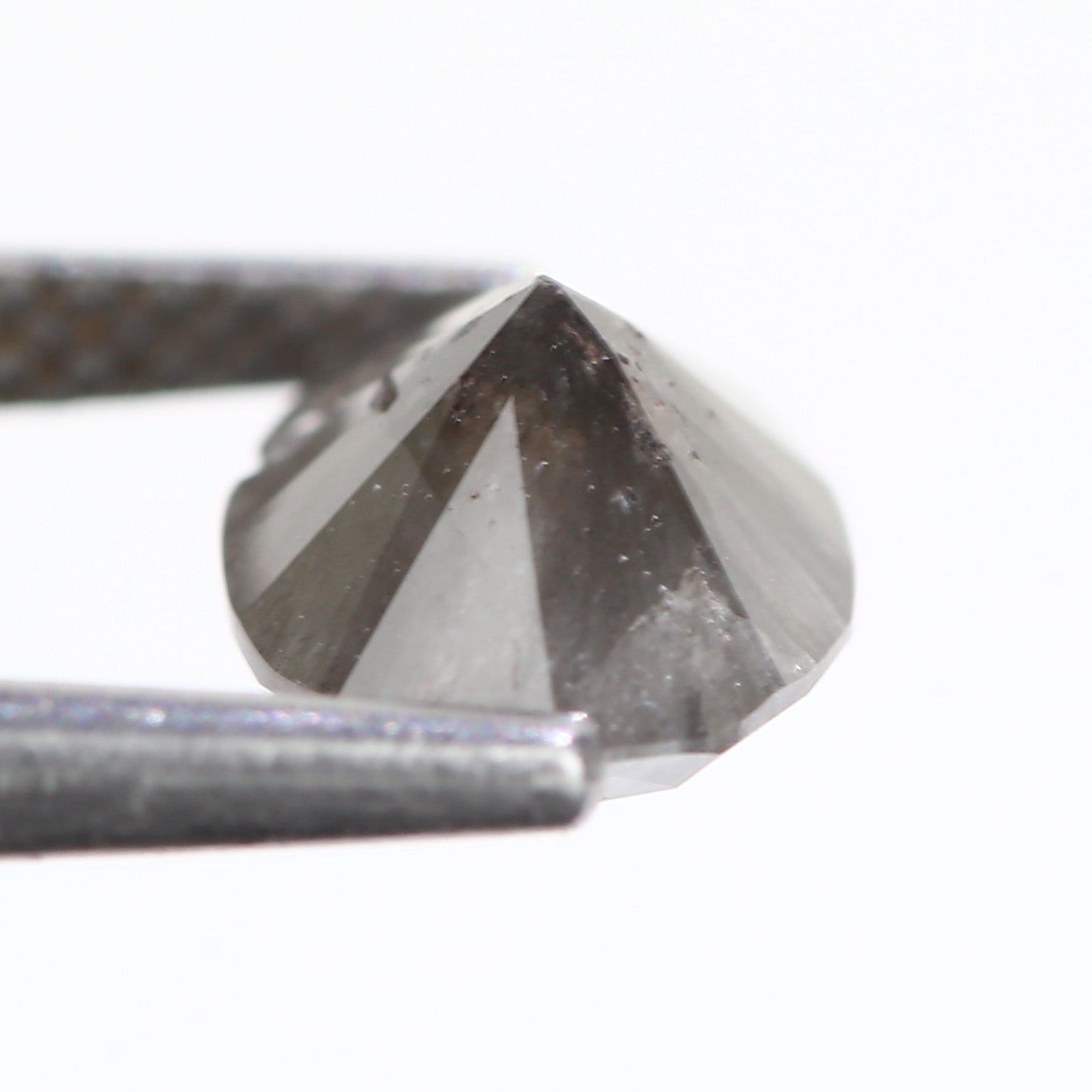 1.53 Carat Natural Oval Cut Grey Diamond 8.10 MM