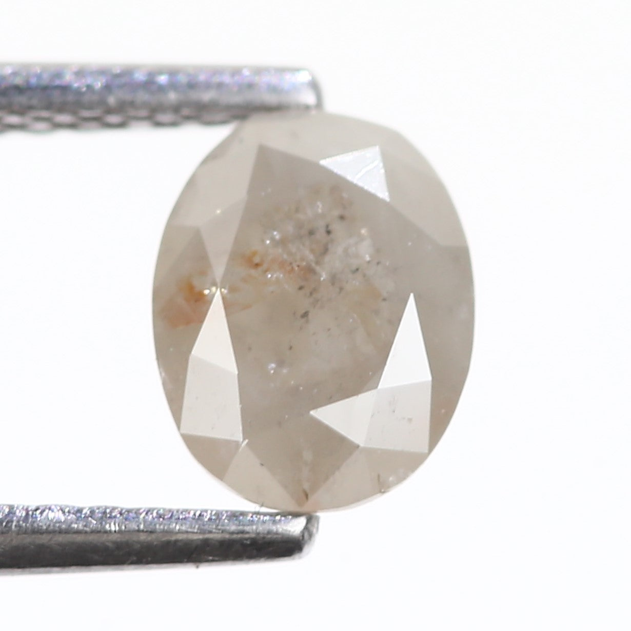 0.82 Carat Natural Oval Cut Gray Diamond 6.71 MM