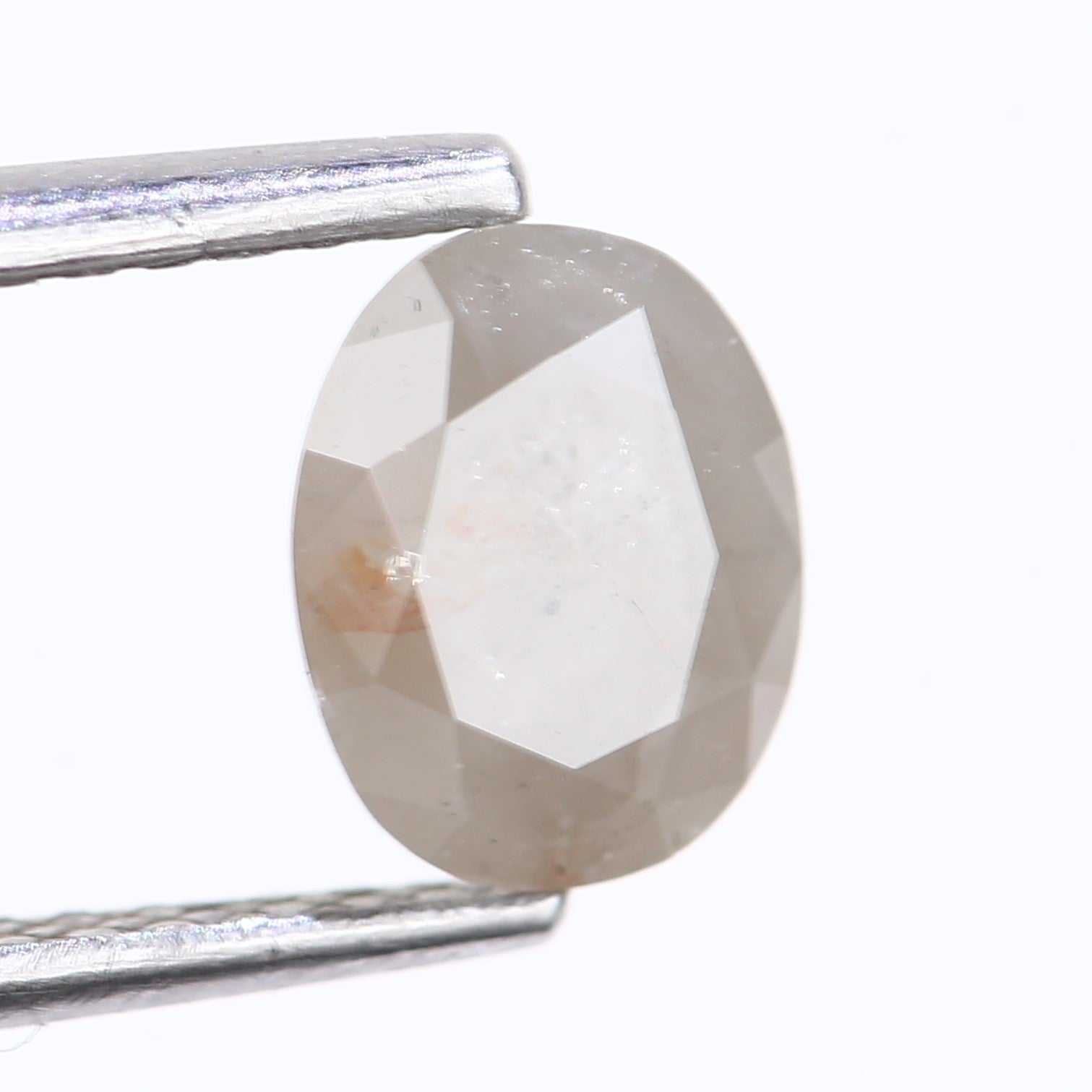0.82 Carat Natural Oval Cut Gray Diamond 6.71 MM