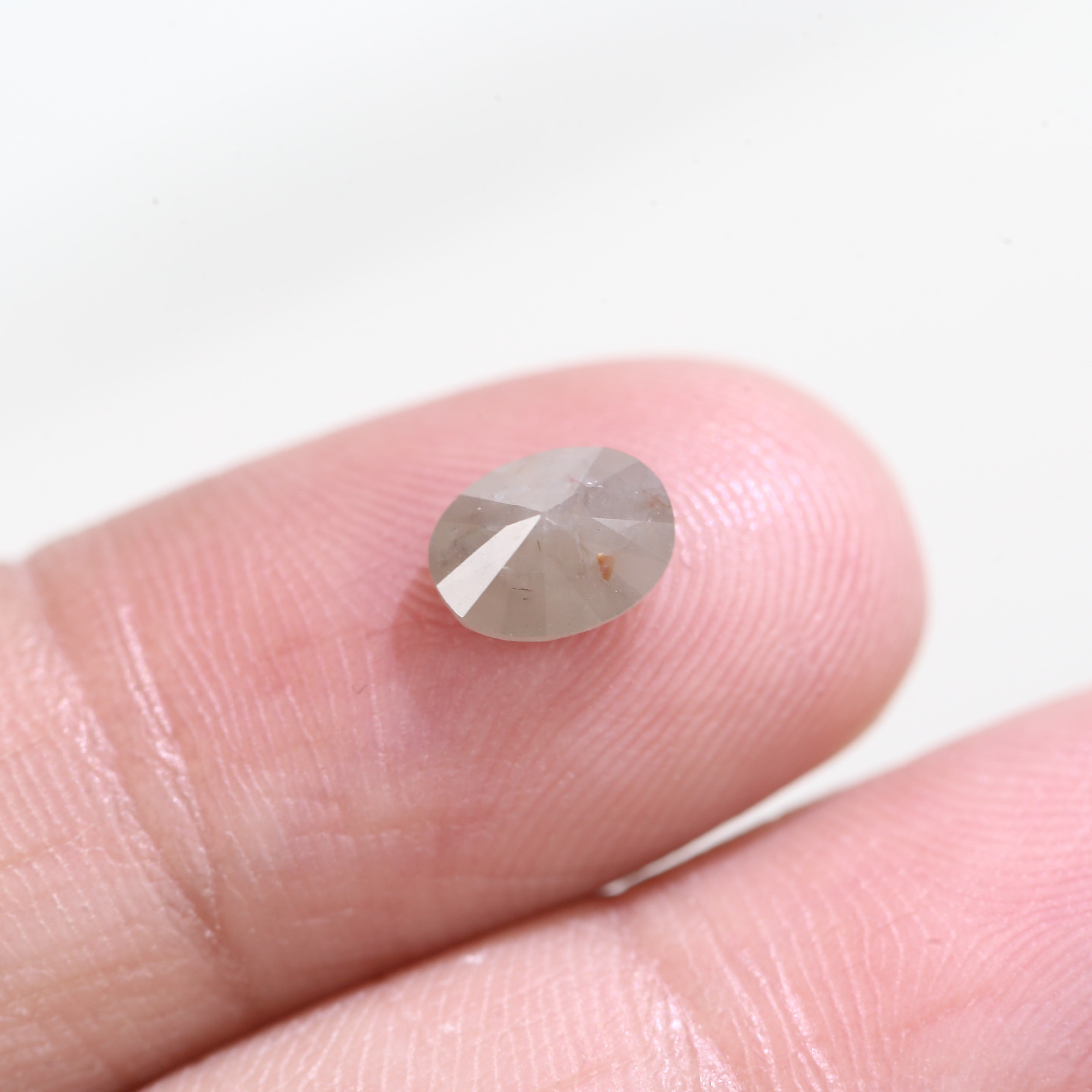 0.82 Carat Natural Oval Cut Gray Diamond 6.71 MM