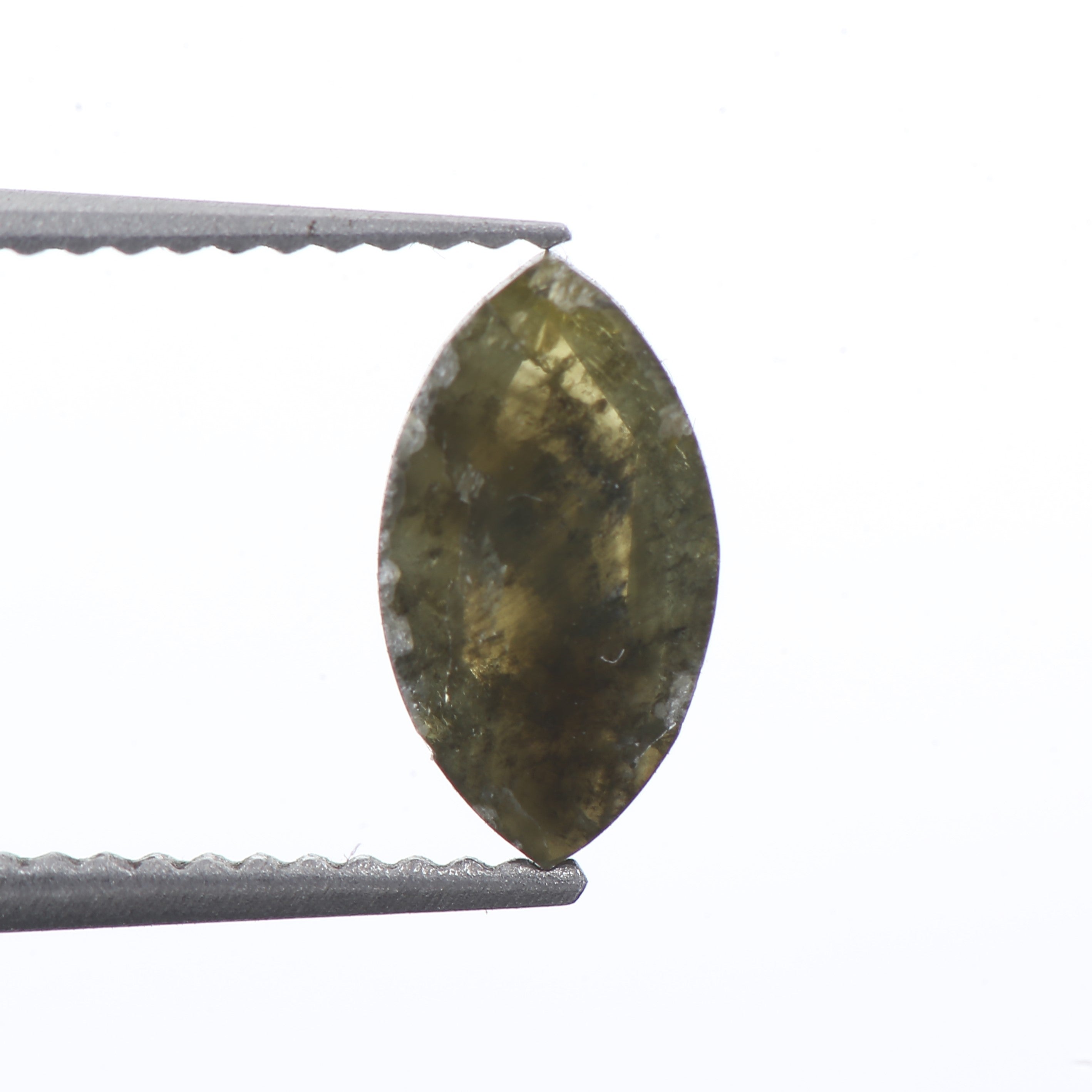 0.84 Carat 9.50 X 5.20 X 1.90 MM Fancy Yellow Marquise Rose Cut Salt and Pepper Diamond For Engagement Ring - Blackdiamond