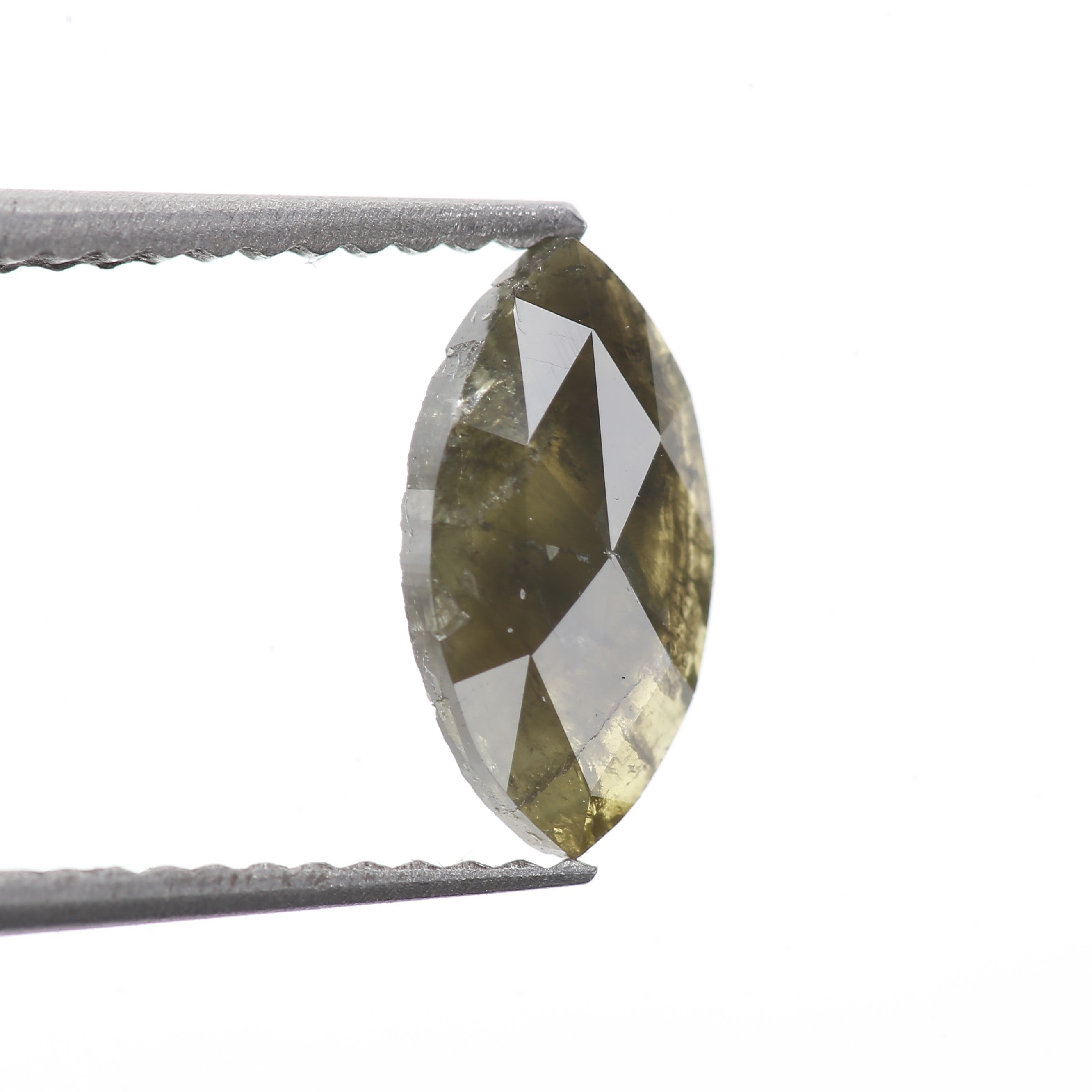 0.84 Carat 9.50 X 5.20 X 1.90 MM Fancy Yellow Marquise Rose Cut Salt and Pepper Diamond For Engagement Ring - Blackdiamond