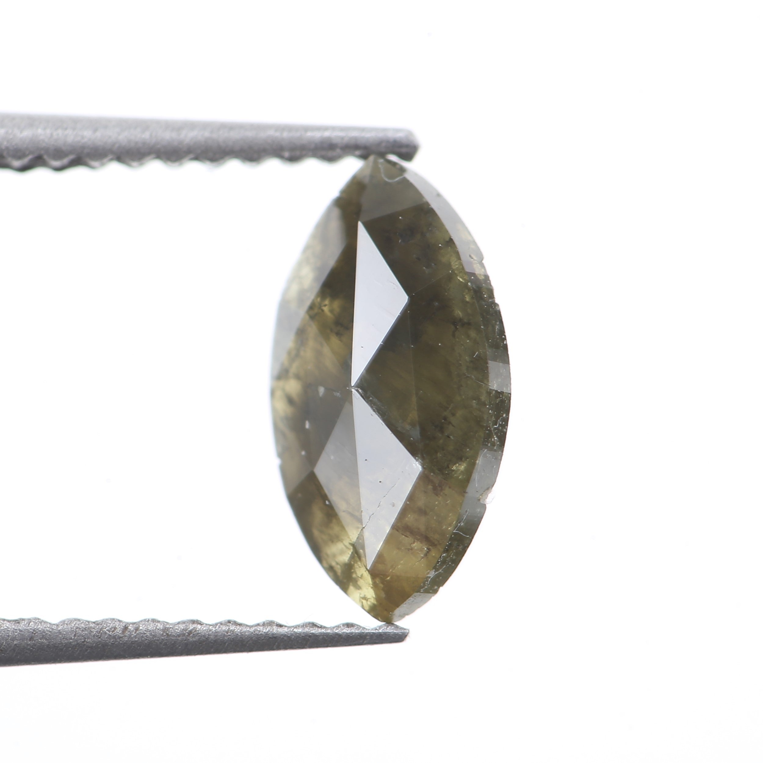 0.84 Carat 9.50 X 5.20 X 1.90 MM Fancy Yellow Marquise Rose Cut Salt and Pepper Diamond For Engagement Ring - Blackdiamond