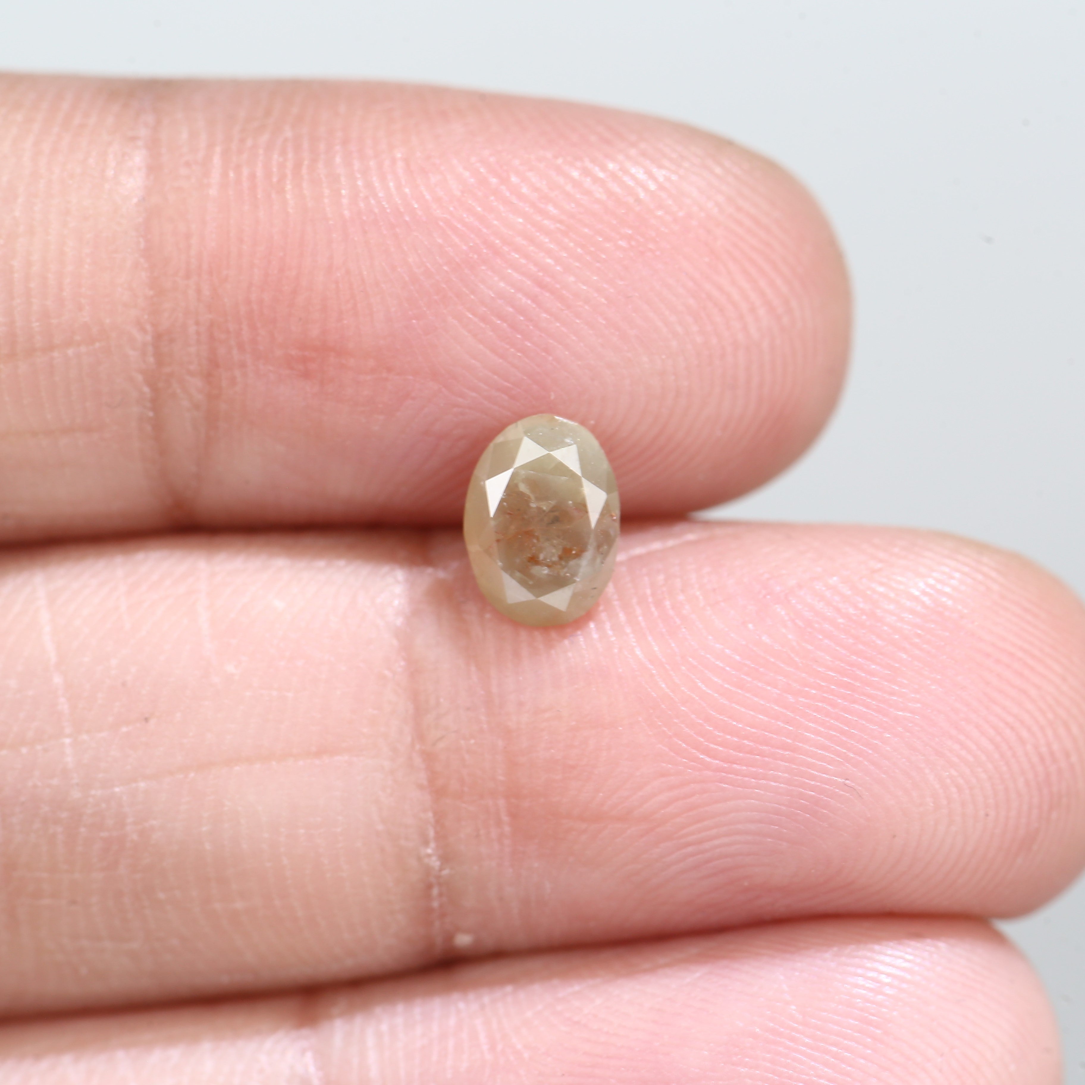 0.92 Carat Natural Oval Cut Brown Yellow Diamond 6.86 MM