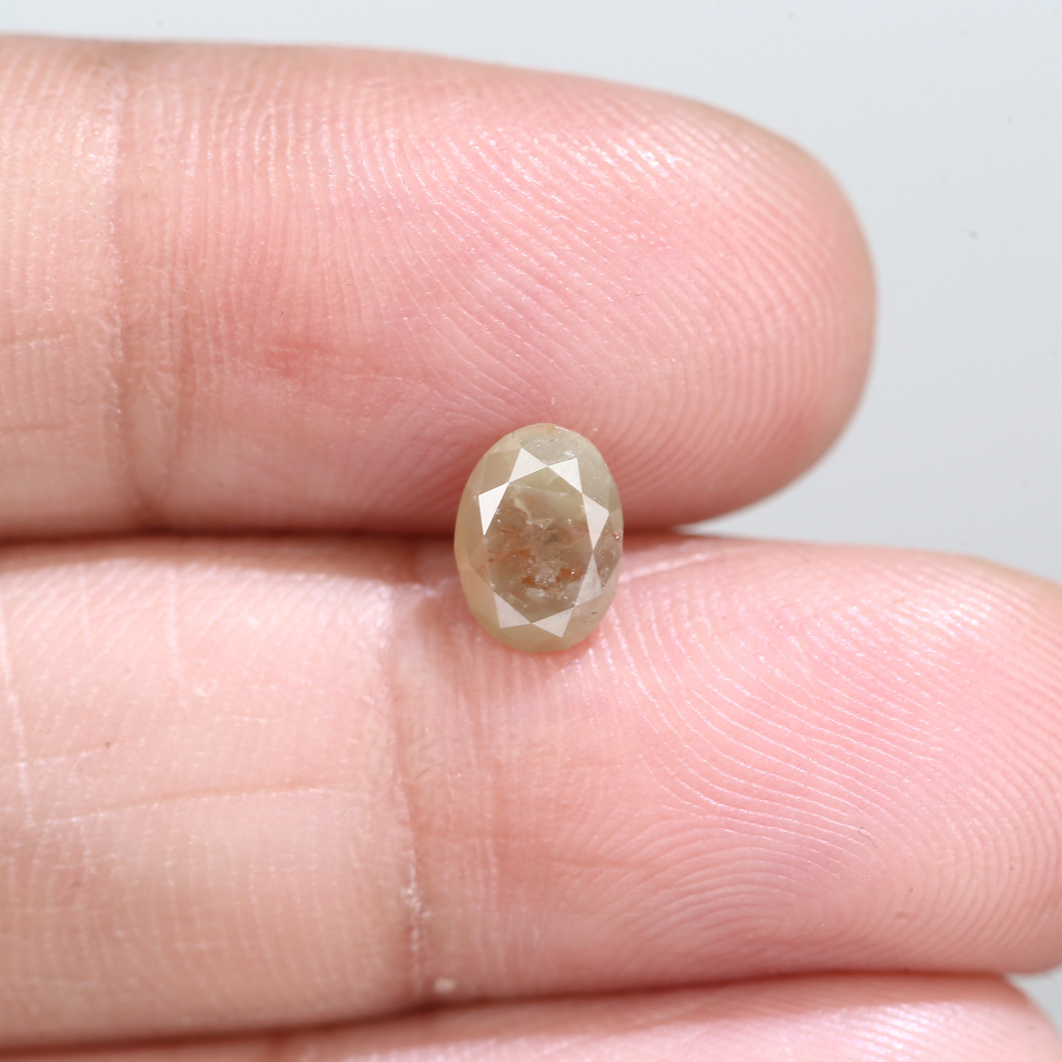 0.92 Carat Natural Oval Cut Brown Yellow Diamond 6.86 MM