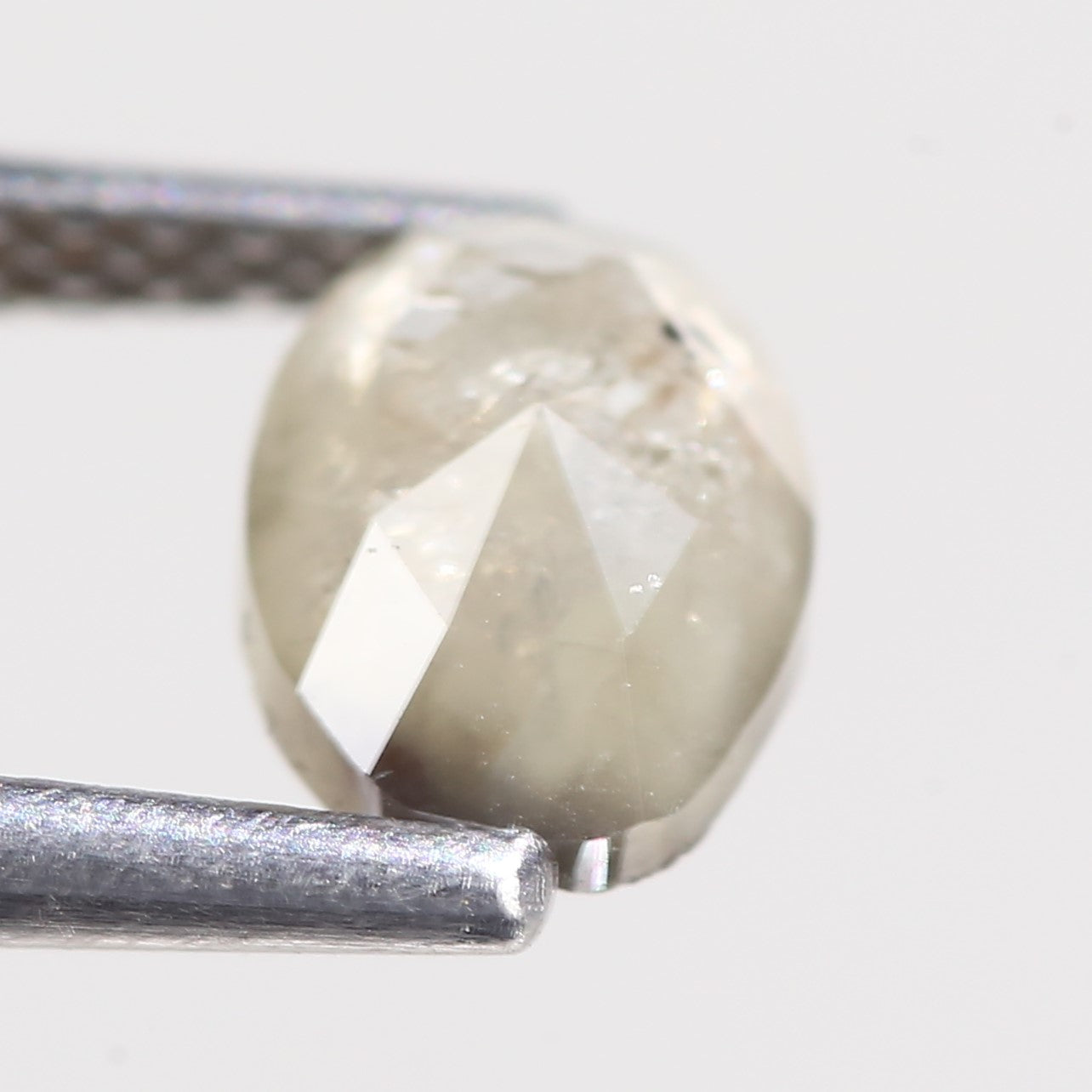 0.94 Carat Natural Oval Rose cut Salt And Pepper Diamond 6.77 MM