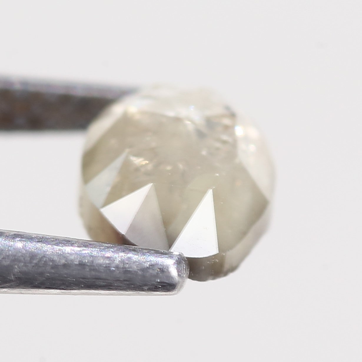 0.94 Carat Natural Oval Rose cut Salt And Pepper Diamond 6.77 MM